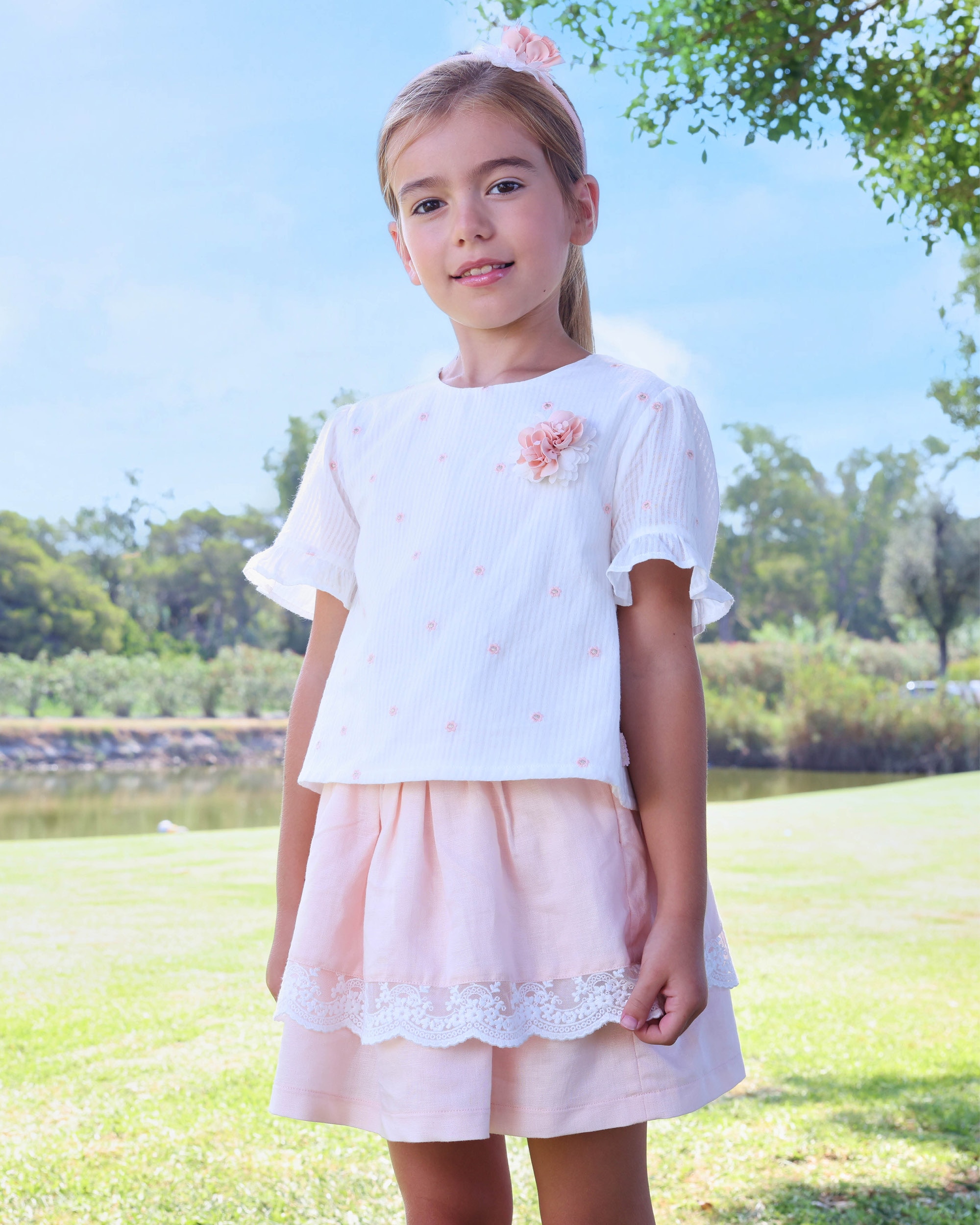 Saia Infantil Tutto Piccolo Rosa / Branco-2