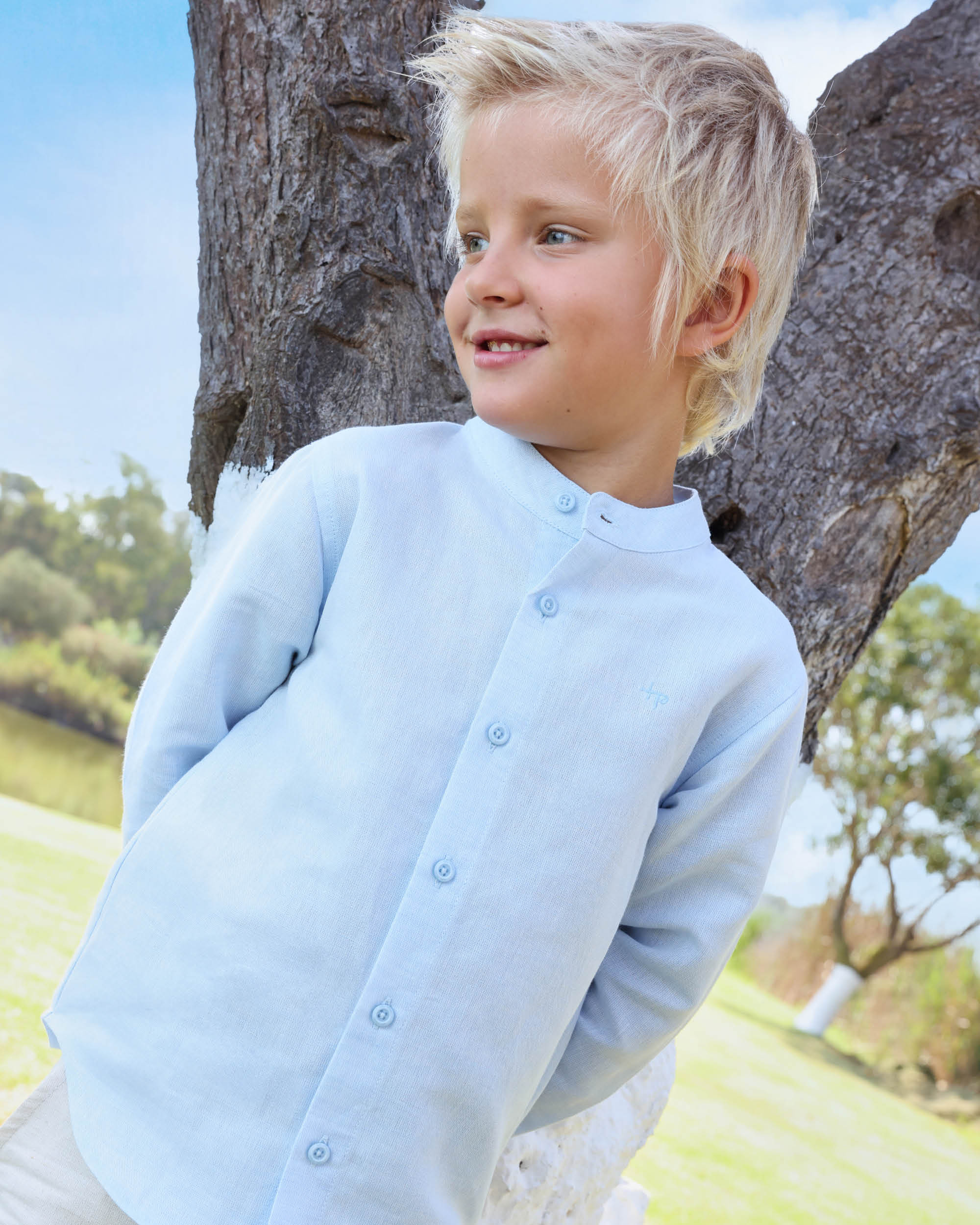 Camisa de Manga Comprida Infantil Tutto Piccolo Azul-claro-2