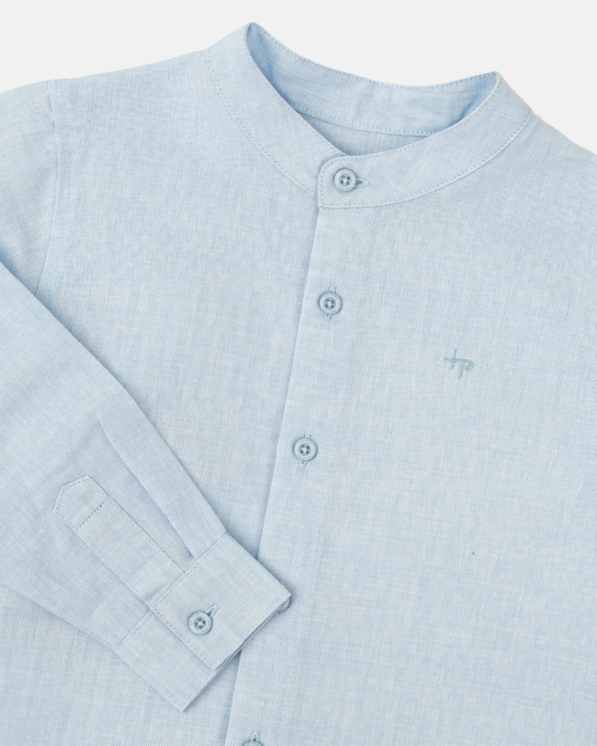 Camisa de Manga Comprida Infantil Tutto Piccolo Azul-claro-3