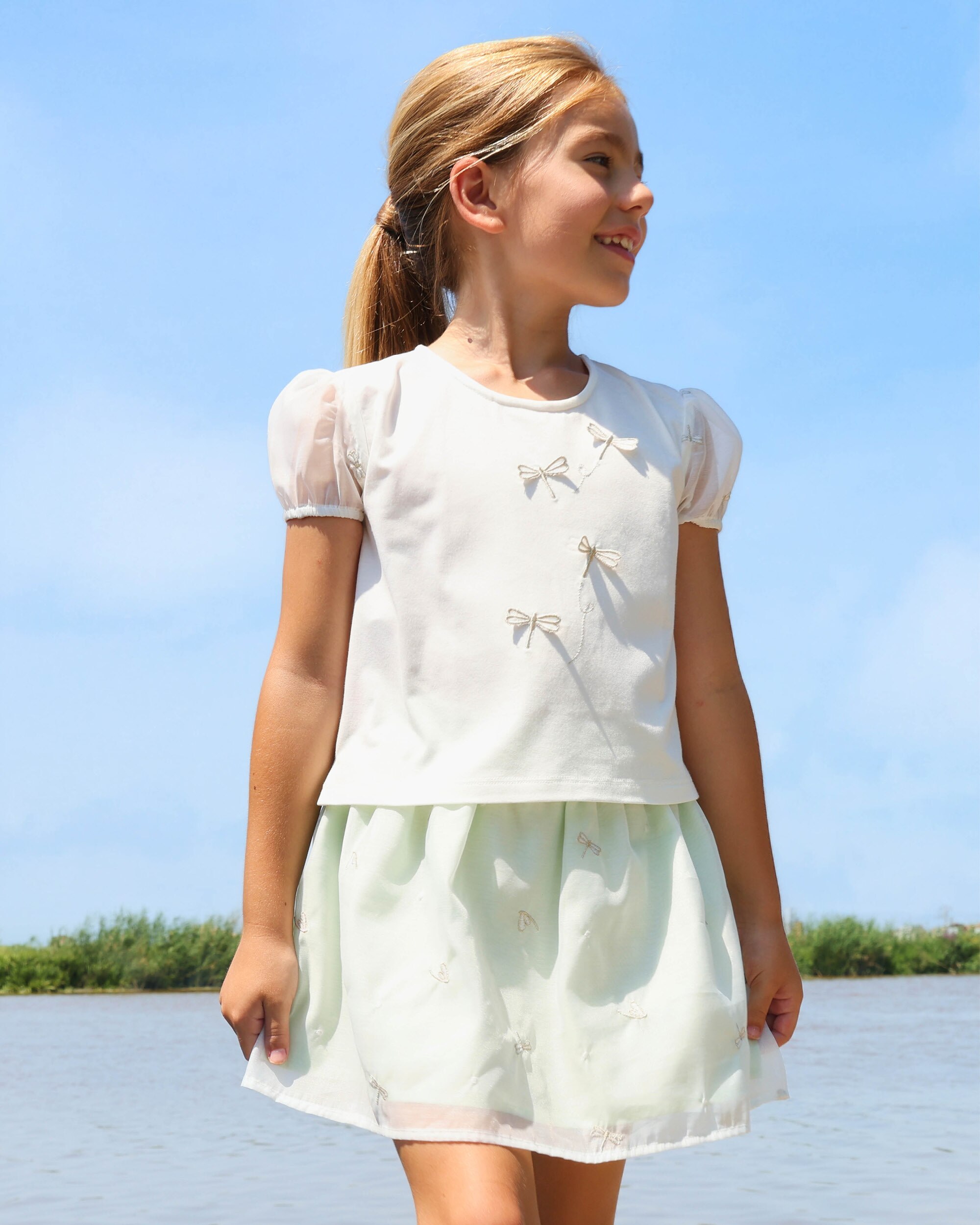 T-shirt de Manga Curta Infantil Tutto Piccolo Branco-2