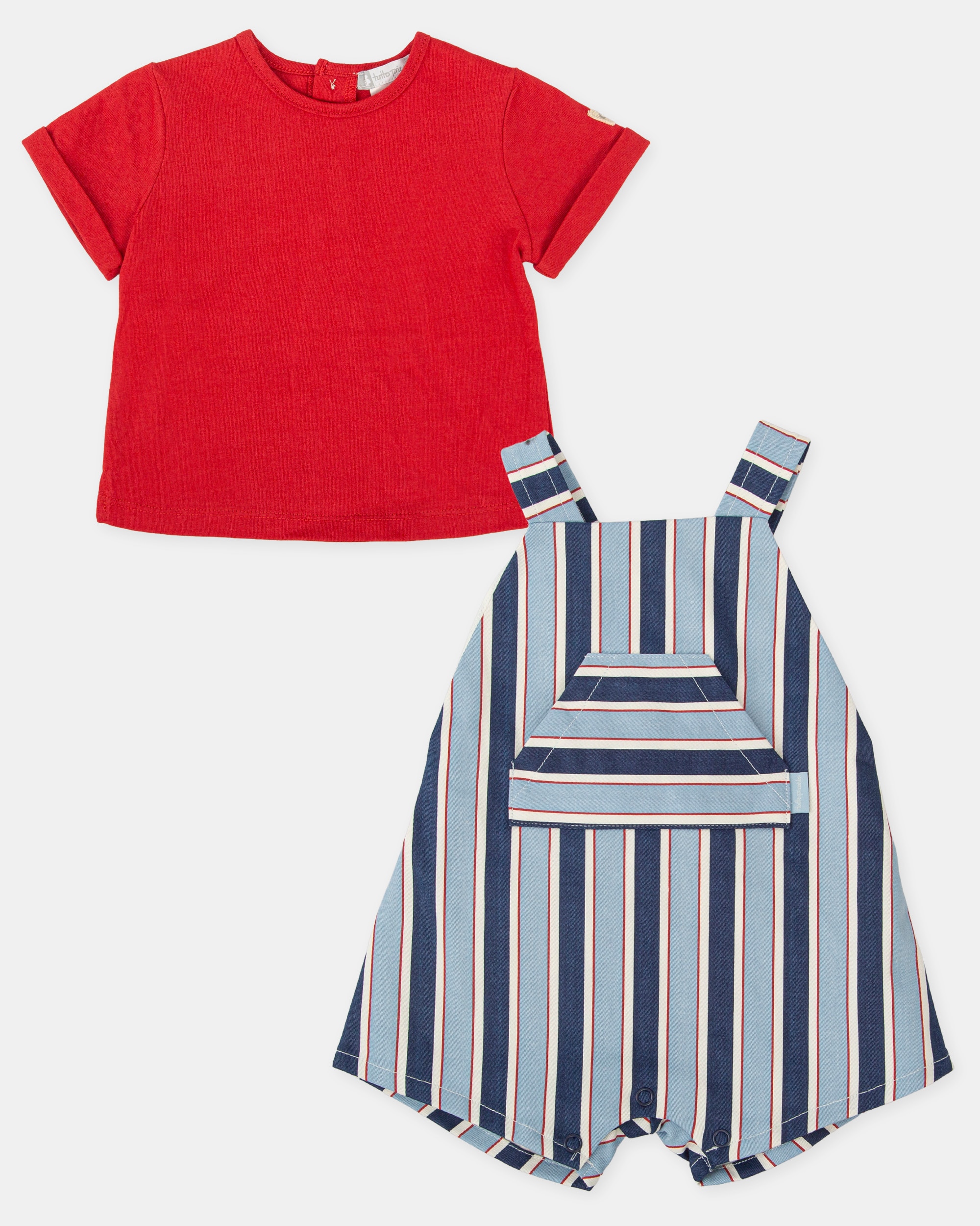 Conjunto de Duas Peças de Manga Curta para Bebé Tutto Piccolo Azul-marinho-3