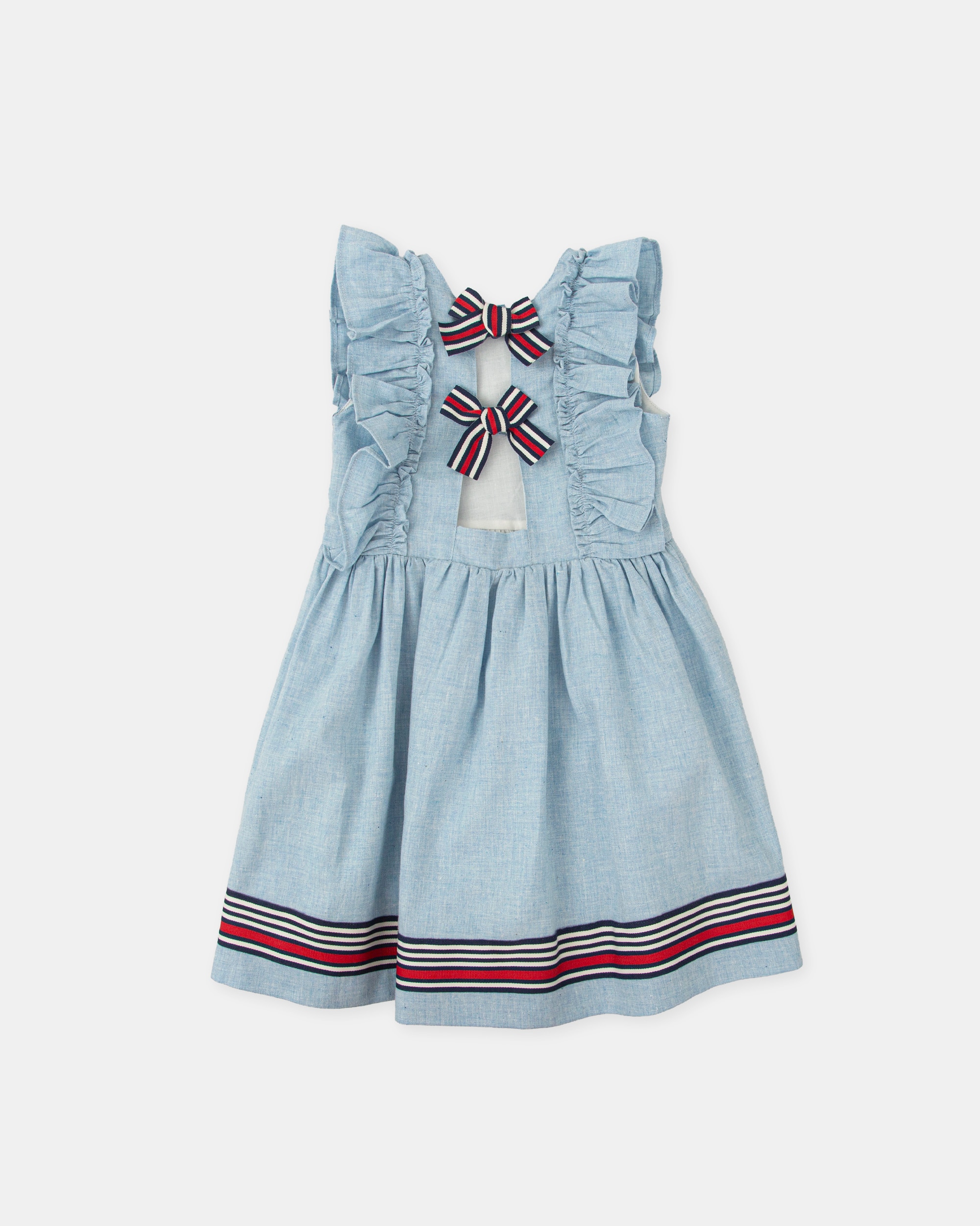 Vestido de Manga Curta Infantil Tutto Piccolo Azul-claro-2