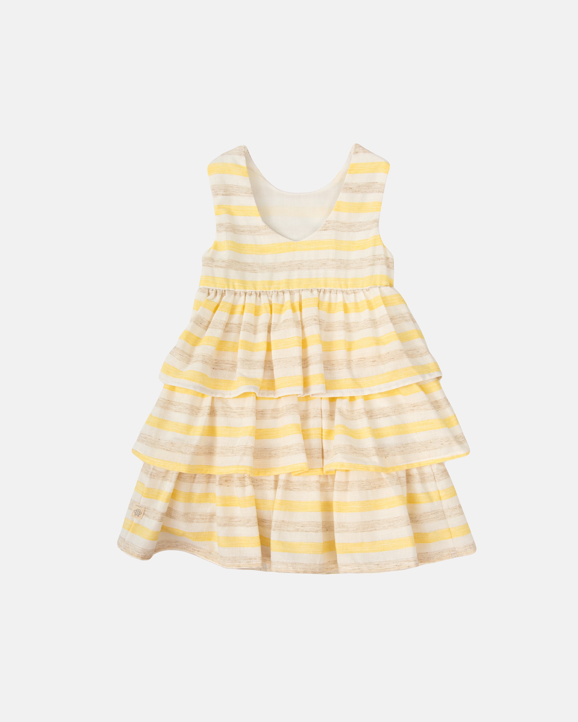 Vestido sem Mangas Infantil Amarelo-4