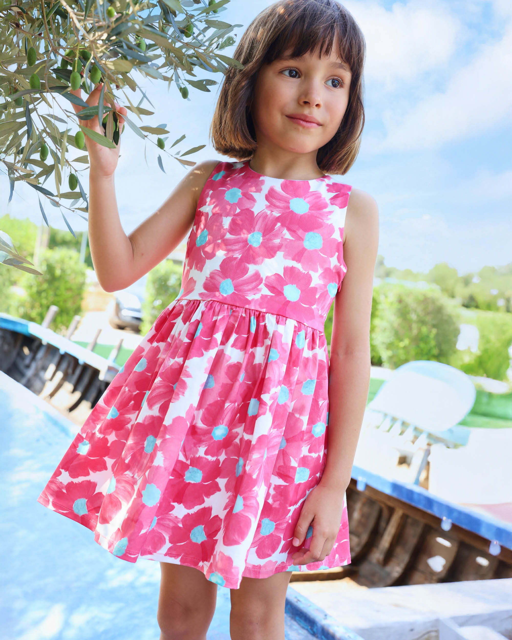 Vestido sem Mangas Infantil Tutto Piccolo Fúcsia-2