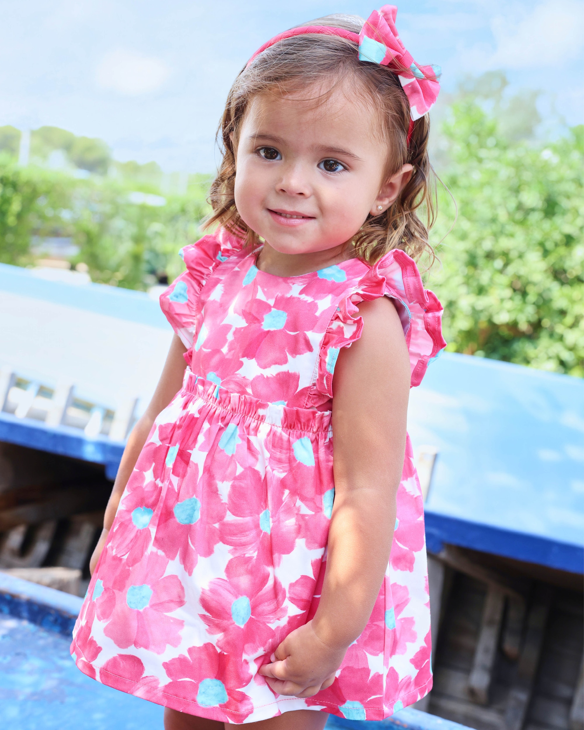 Vestido com Cueca de Bebé Tutto Piccolo Fúcsia-2