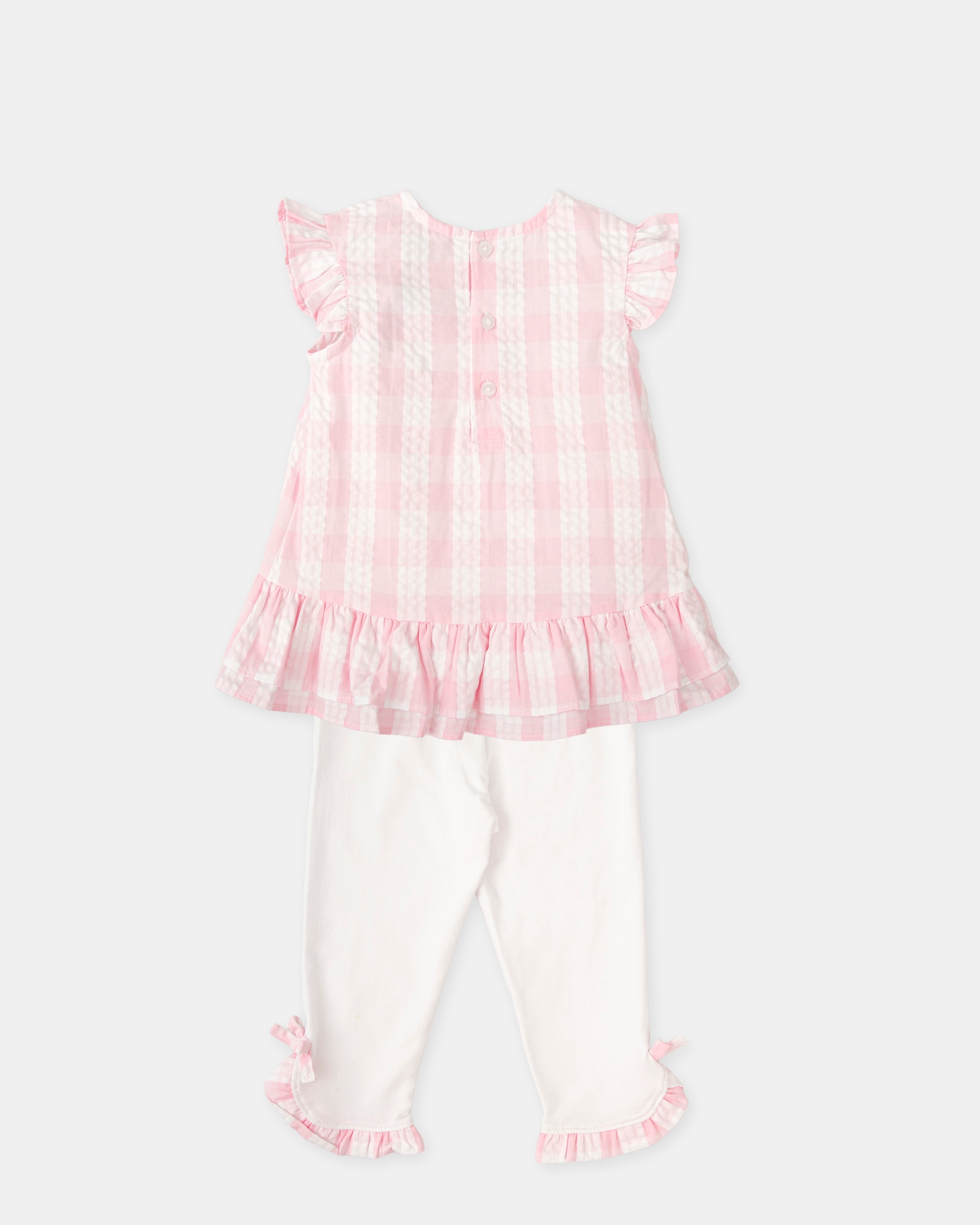 Conjunto de Duas Peças de Manga Curta Infantil Rosa-pastel-2