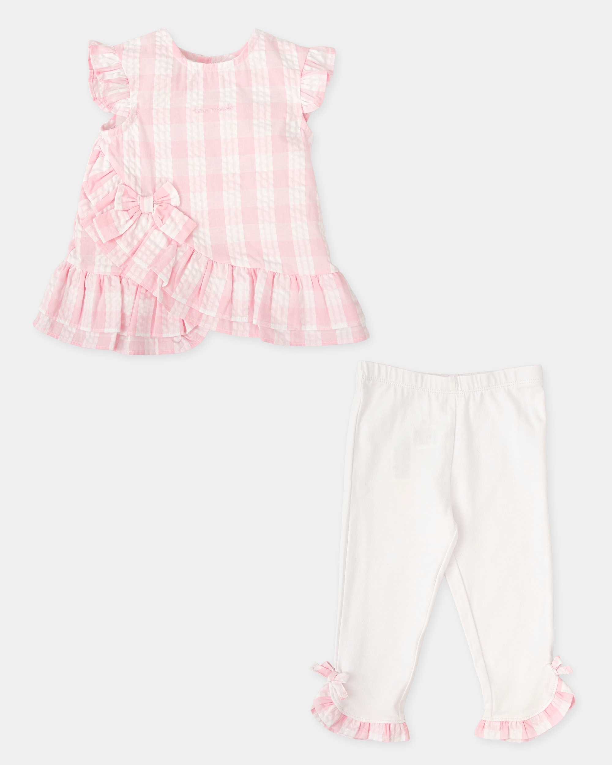 Conjunto de Duas Peças de Manga Curta Infantil Rosa-pastel-3