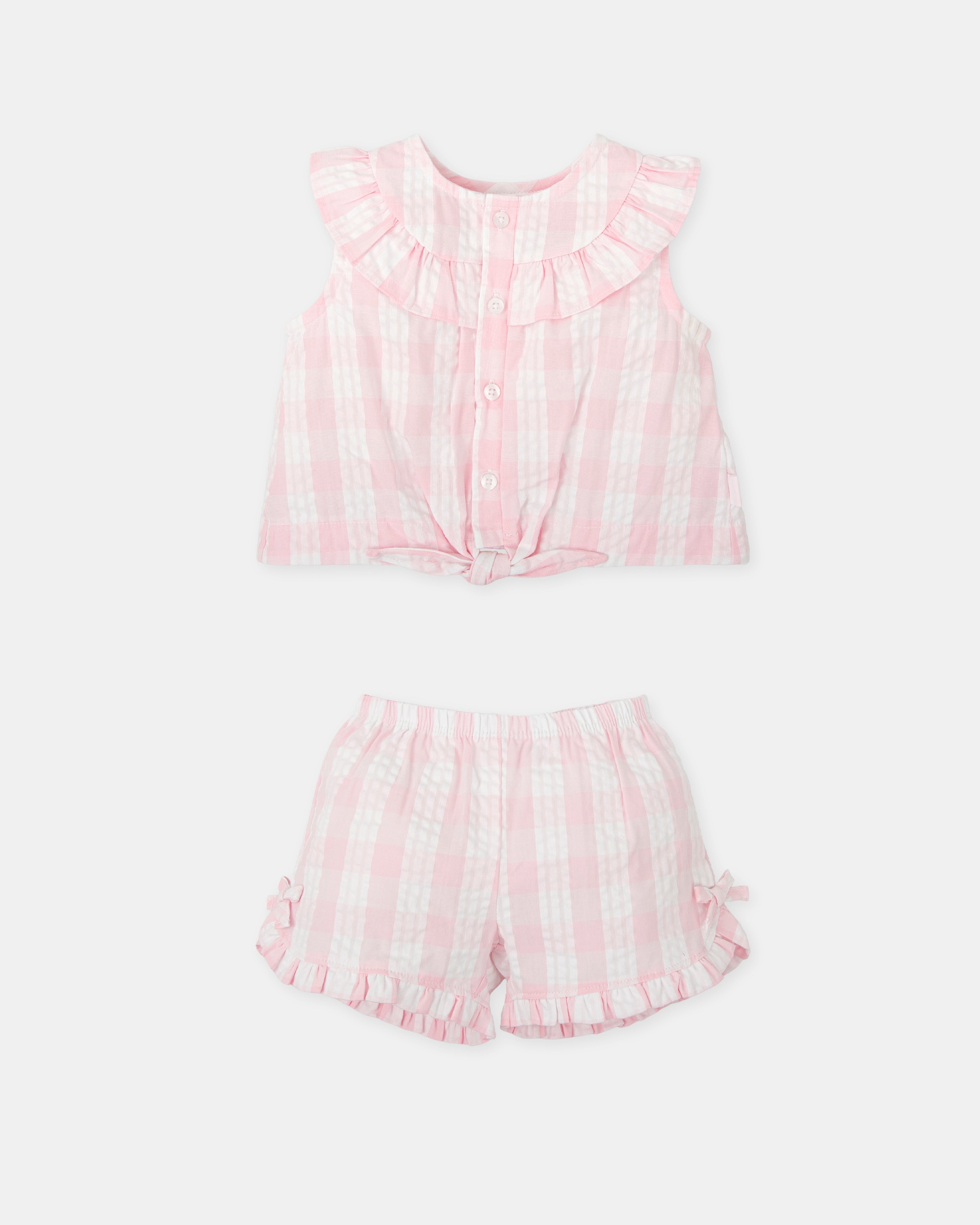 Conjunto de Duas Peças de Manga Curta para Bebé Tutto Piccolo Rosa-claro-3