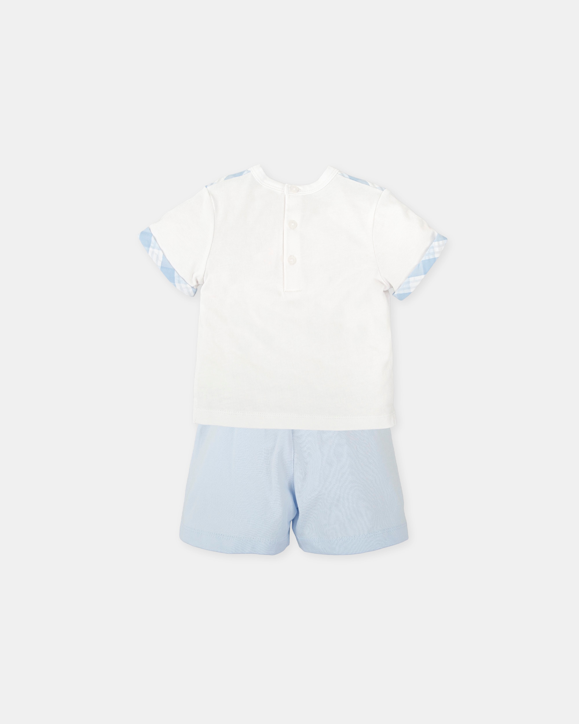 Conjunto de Duas Peças de Manga Curta para Bebé Tutto Piccolo Branco / Azul-2
