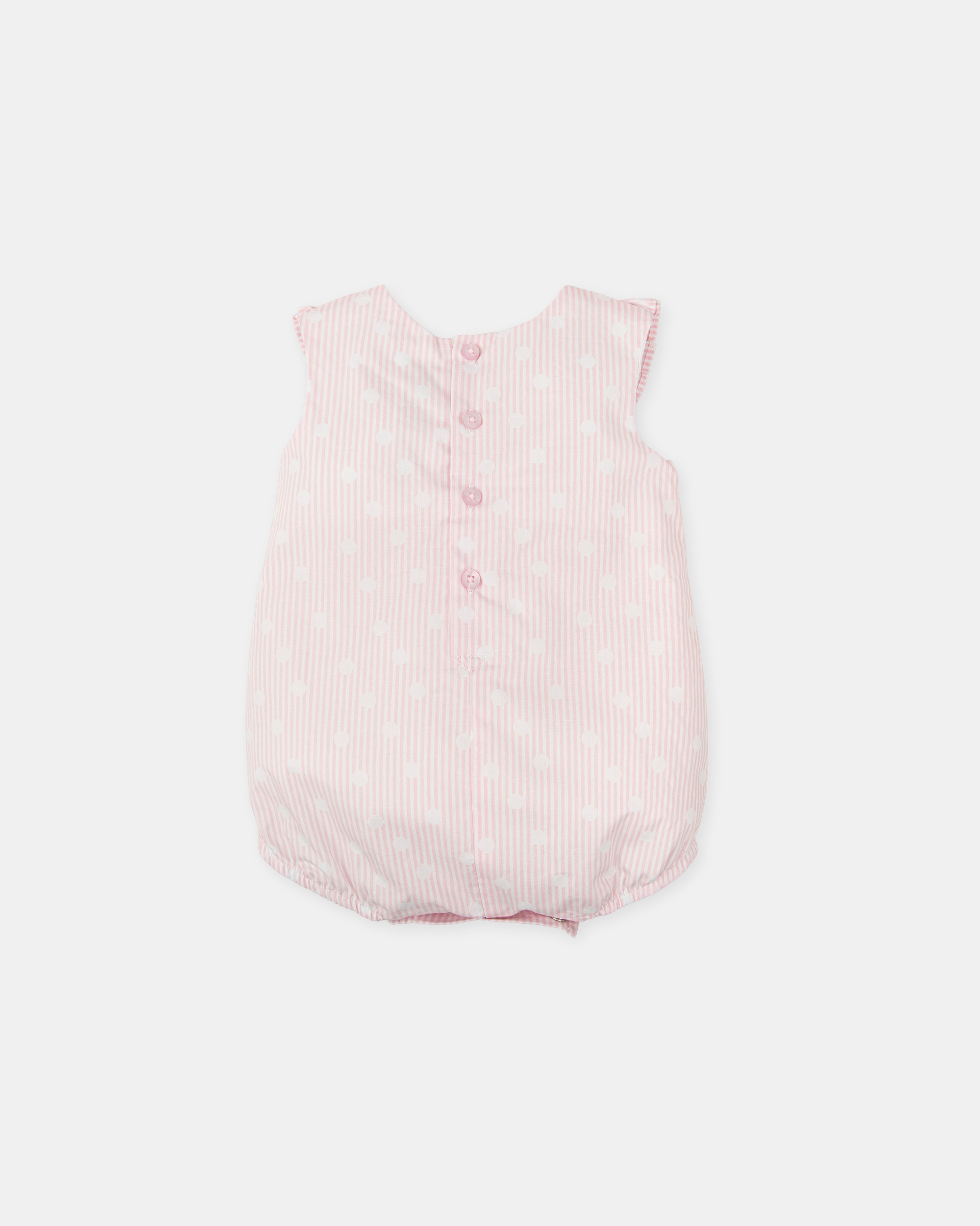 Macacão Curto sem Mangas de Bebé Rosa-pastel-2