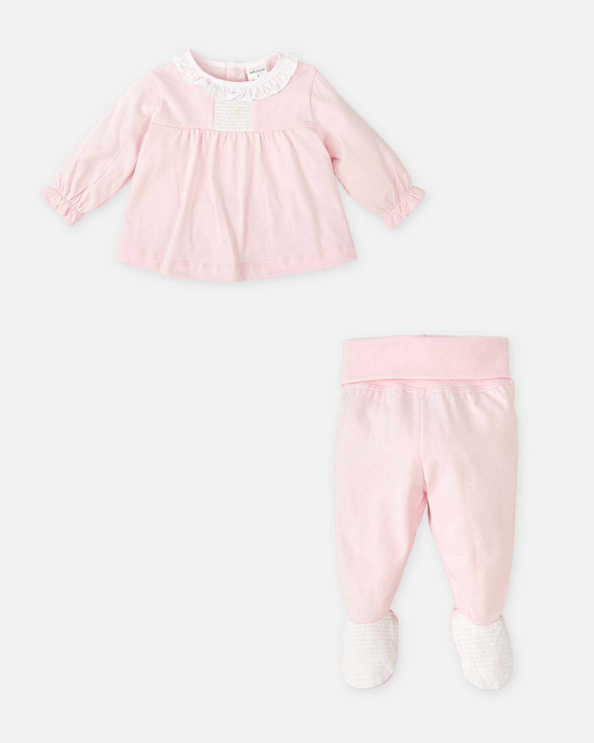 Conjunto de Duas Peças com Pé de Bebé Tutto Piccolo Rosa-claro-3