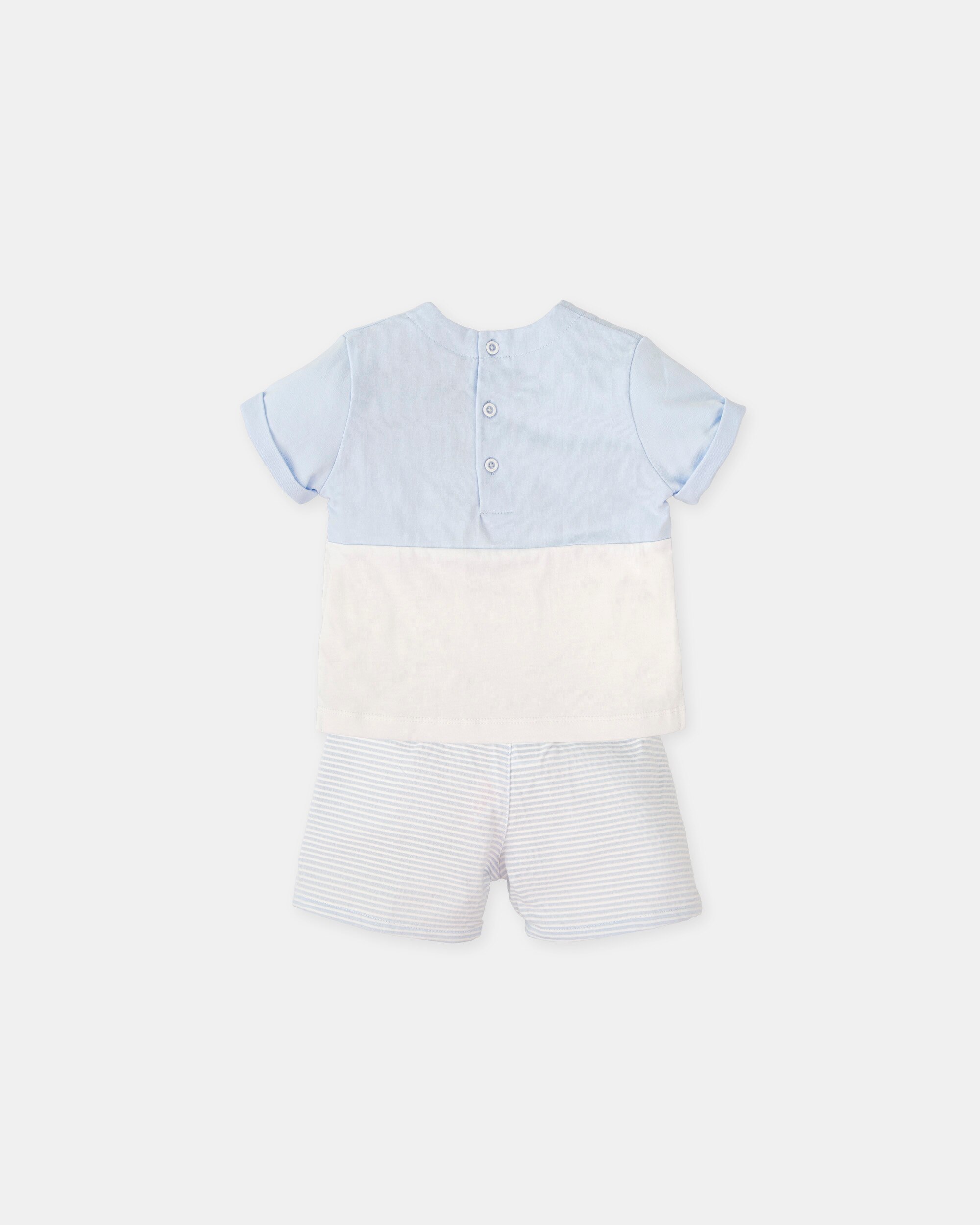 Conjunto de Duas Peças de Manga Curta para Bebé Tutto Piccolo Azul-claro-2