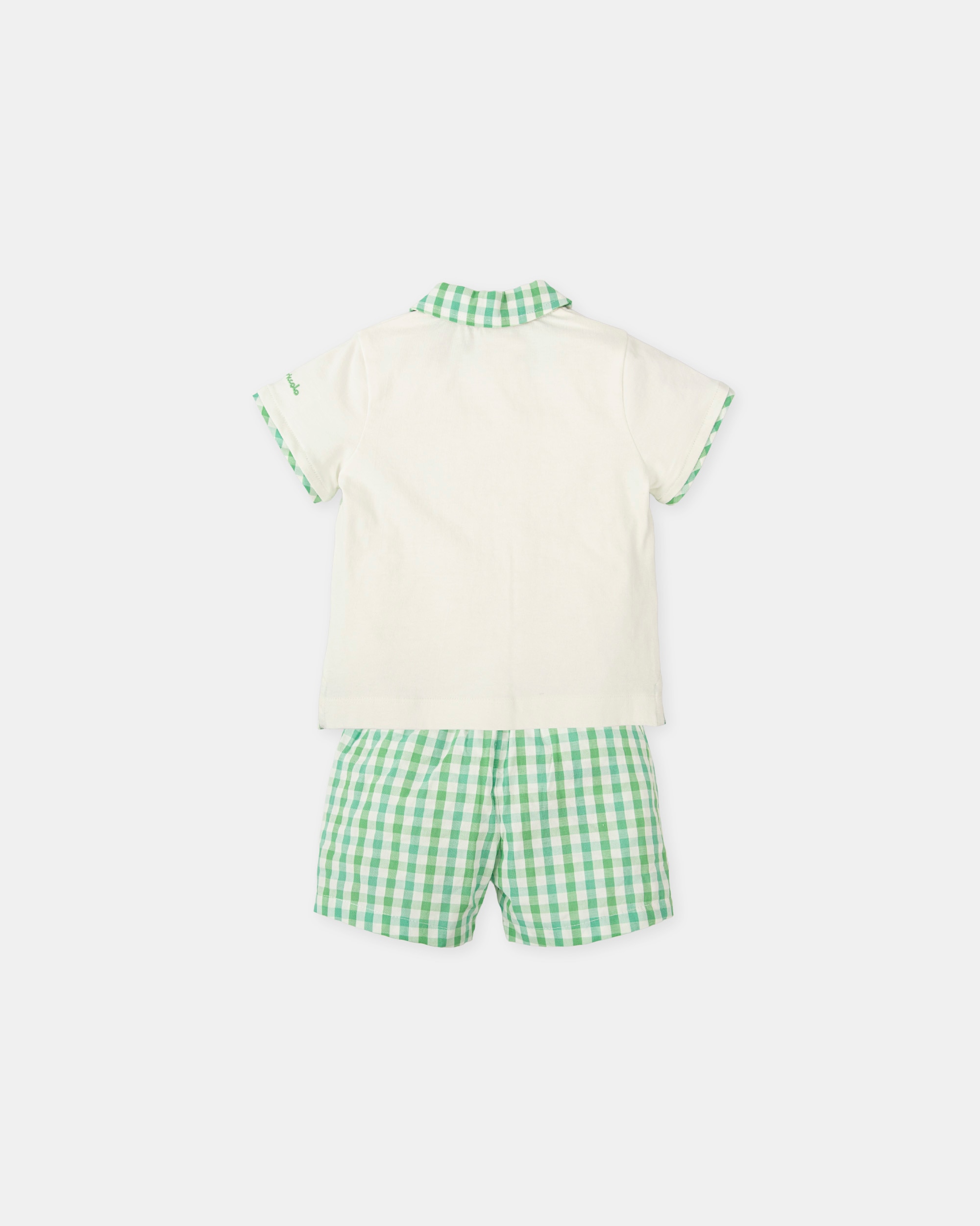 Conjunto de Duas Peças de Manga Curta Infantil Tutto Piccolo Verde-2