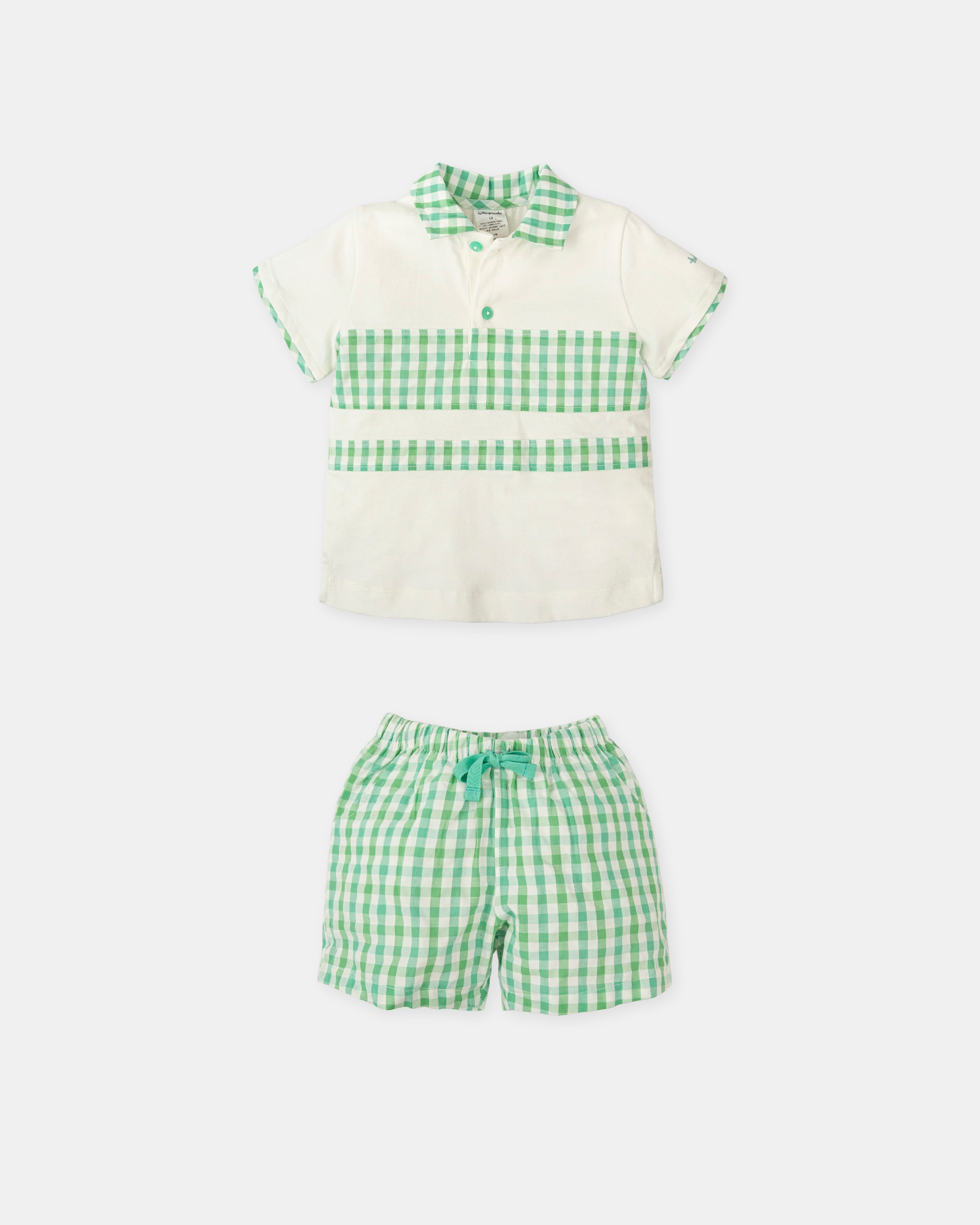 Conjunto de Duas Peças de Manga Curta Infantil Tutto Piccolo Verde-3
