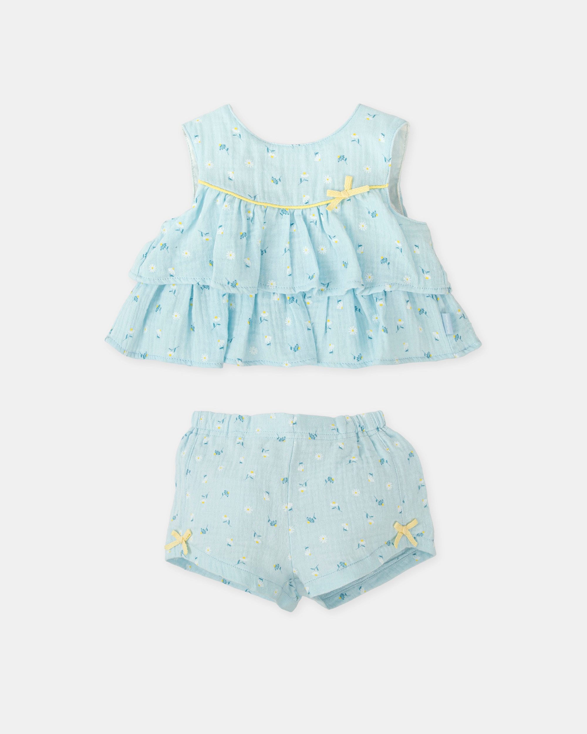 Conjunto de Duas Peças sem Mangas de Bebé Tutto Piccolo Azul-claro-3