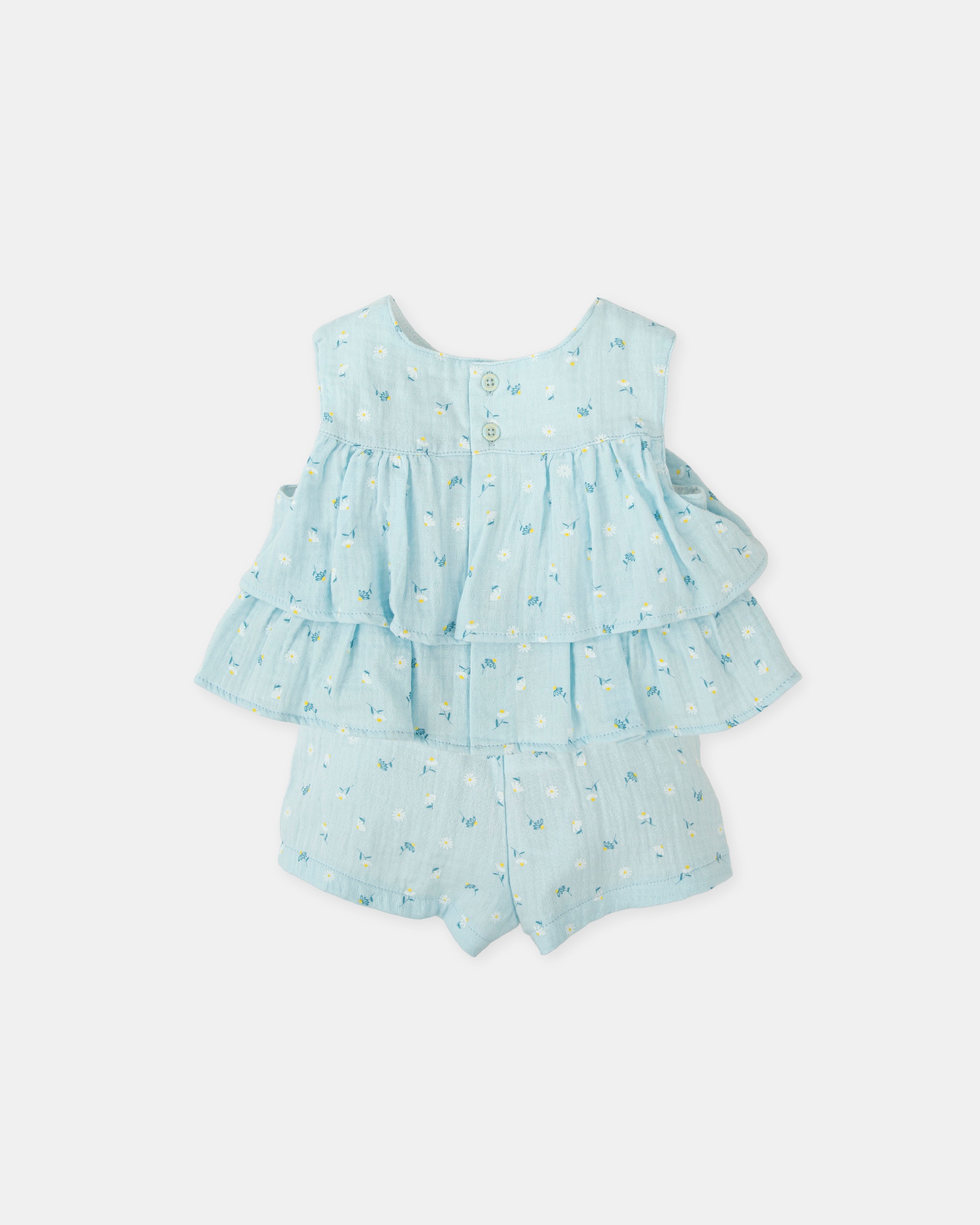 Conjunto de Duas Peças sem Mangas de Bebé Tutto Piccolo Azul-claro-2