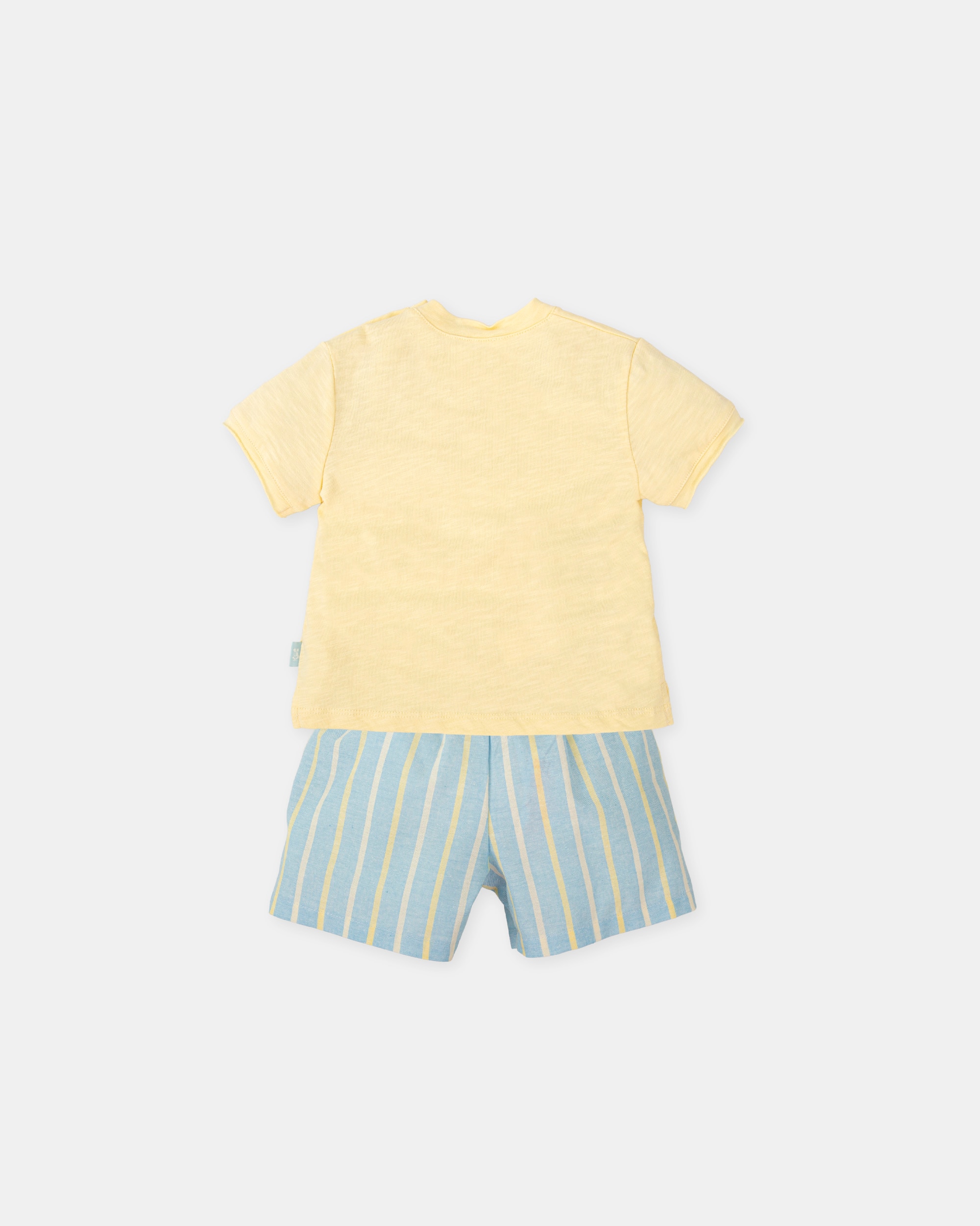 Conjunto de Duas Peças de Manga Curta para Bebé Tutto Piccolo Amarelo-4