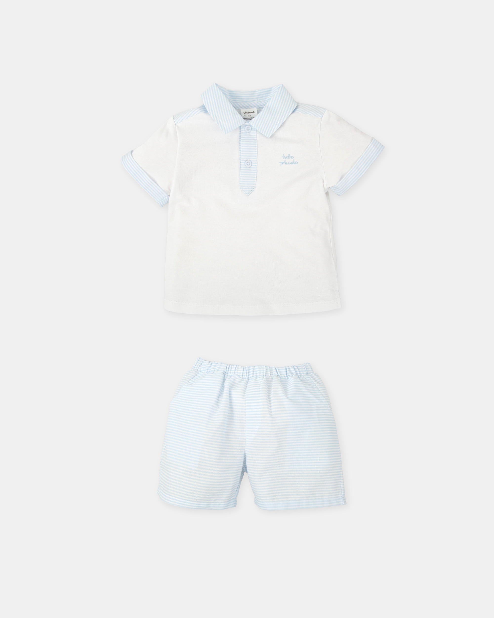 Conjunto de Duas Peças de Manga Curta para Bebé Tutto Piccolo Branco-3