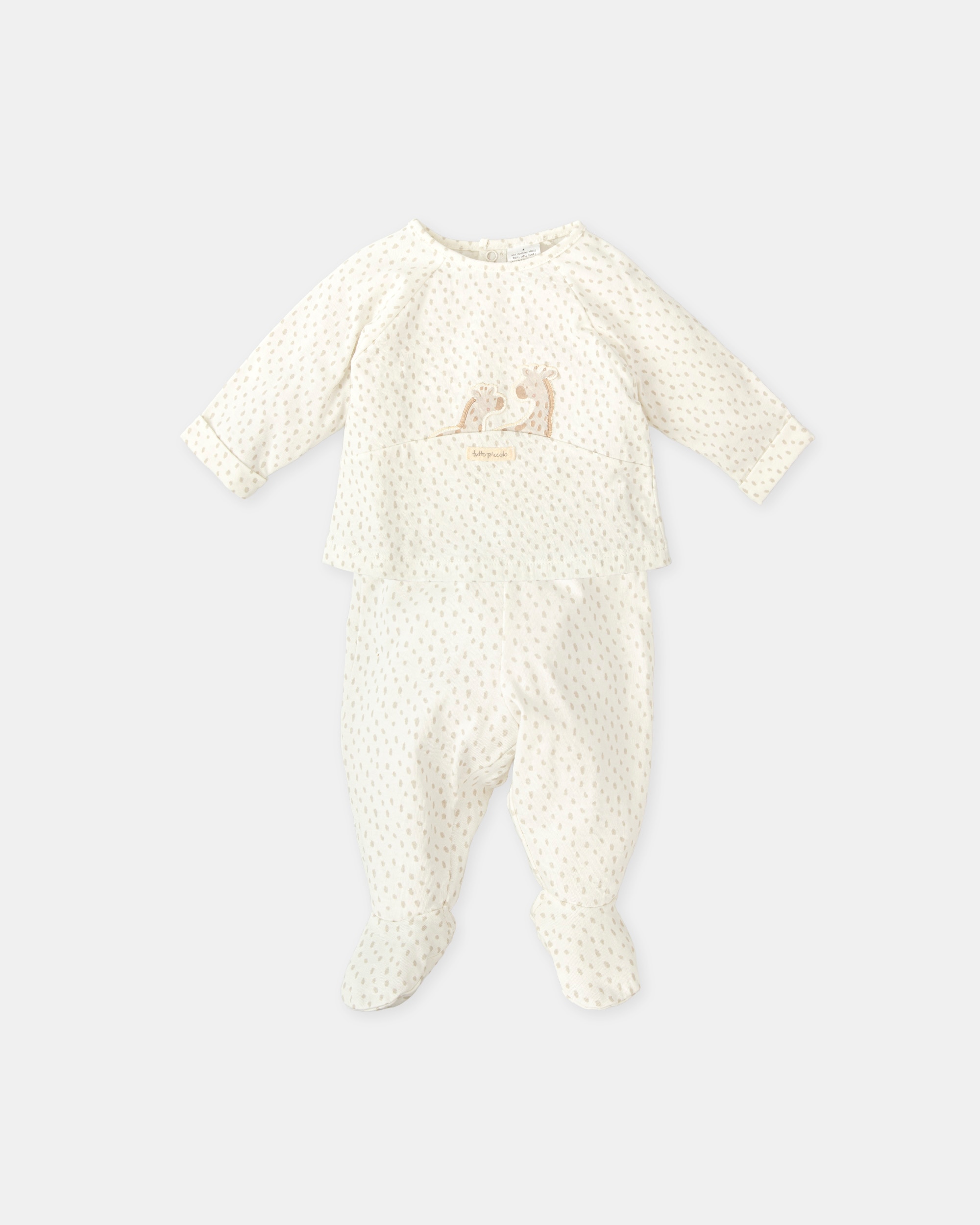 Duas Peças com Pé de Bebé Tutto Piccolo Branco / Cinzento-1