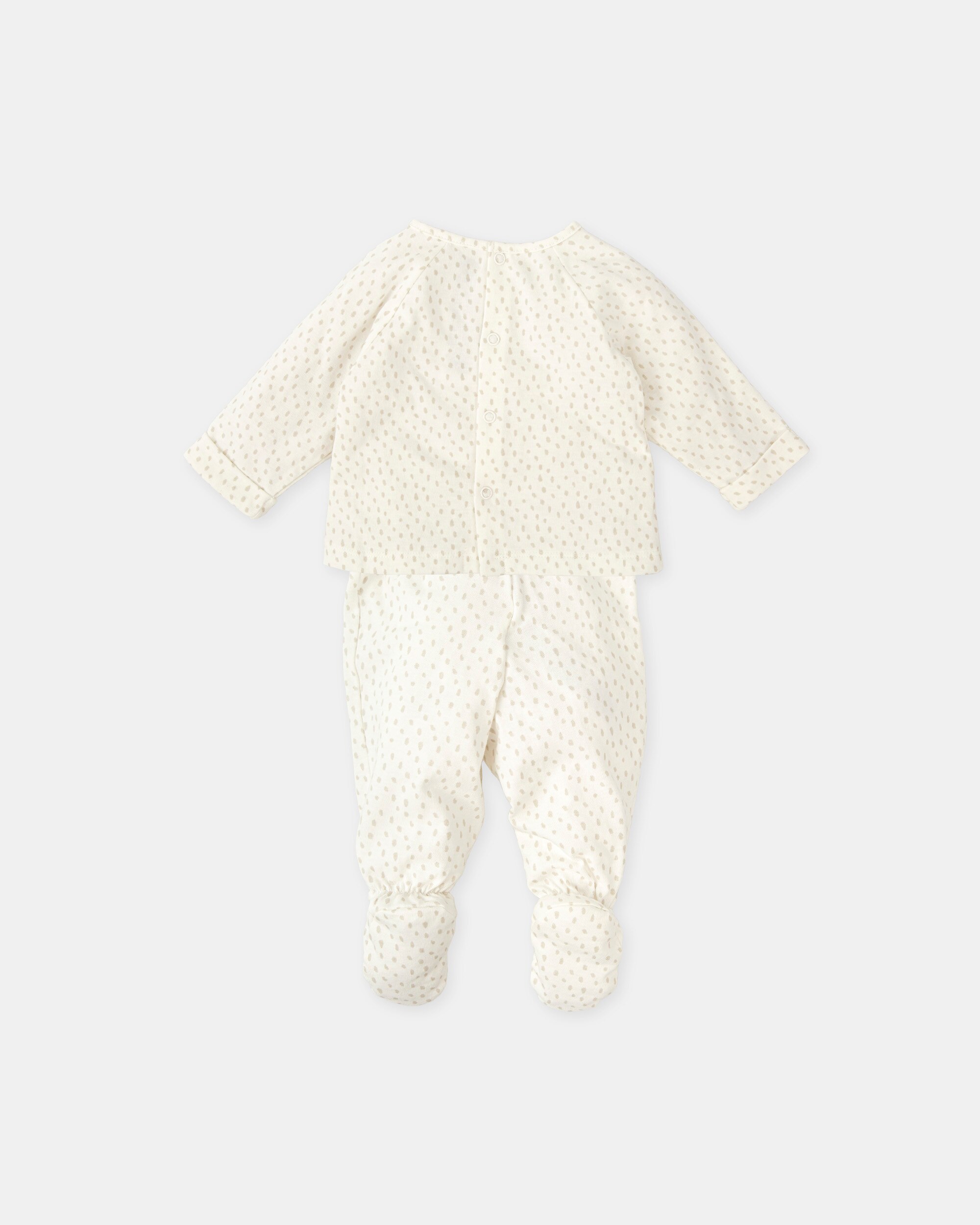 Duas Peças com Pé de Bebé Tutto Piccolo Branco / Cinzento-2