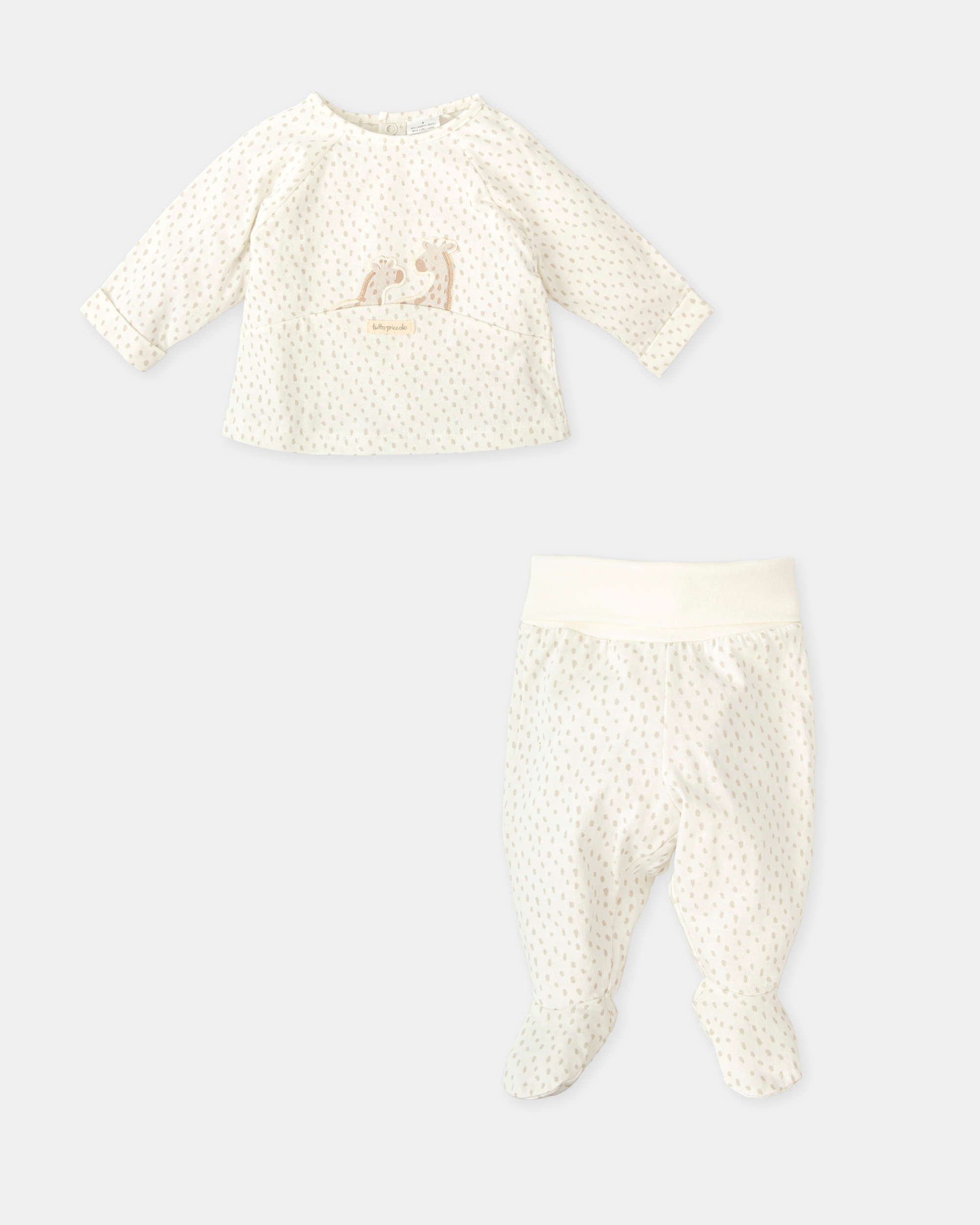 Duas Peças com Pé de Bebé Tutto Piccolo Branco / Cinzento-3