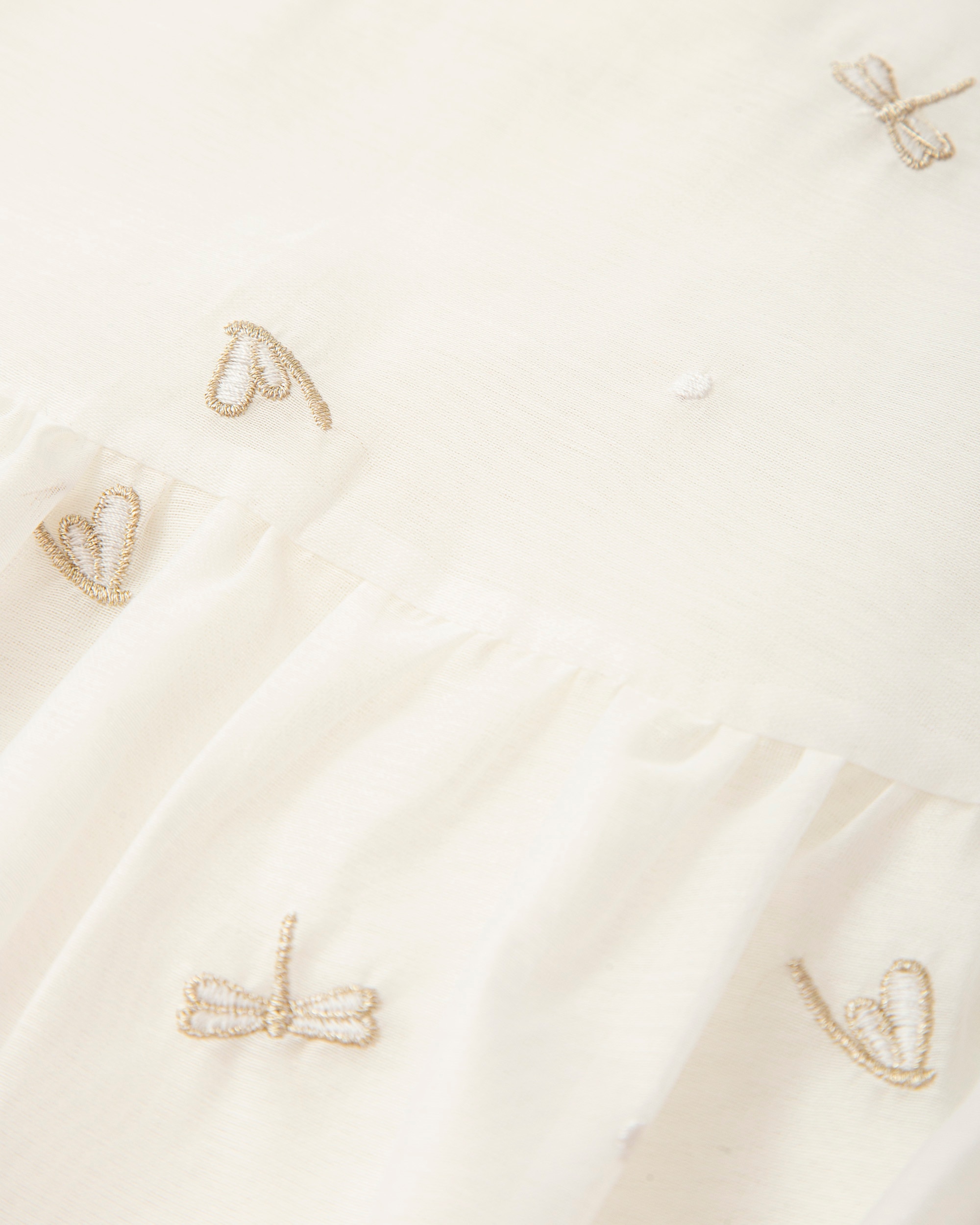 Vestido de Manga Curta Infantil Tutto Piccolo Branco-3
