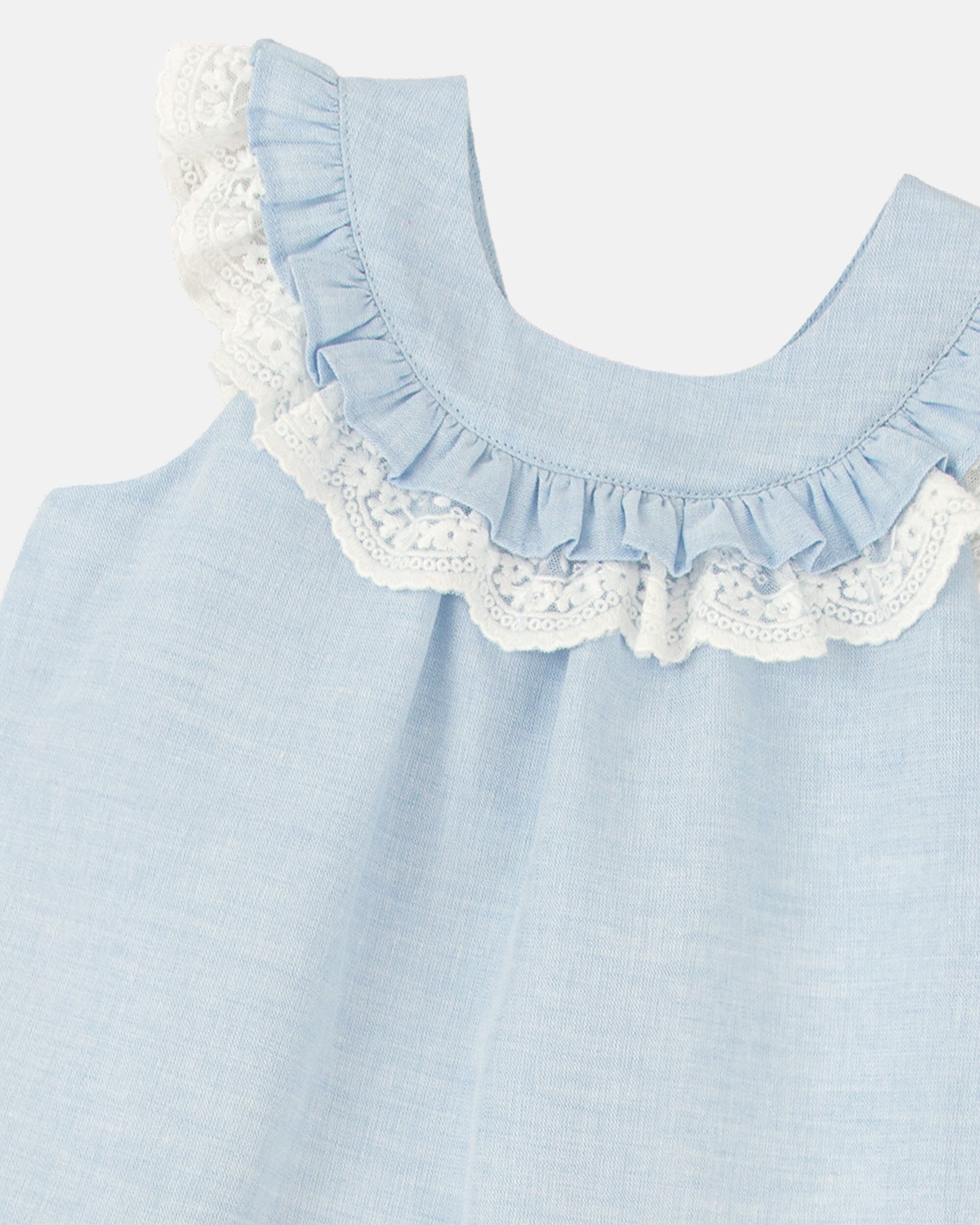 Vestido sem Mangas Infantil Tutto Piccolo Azul-claro-3