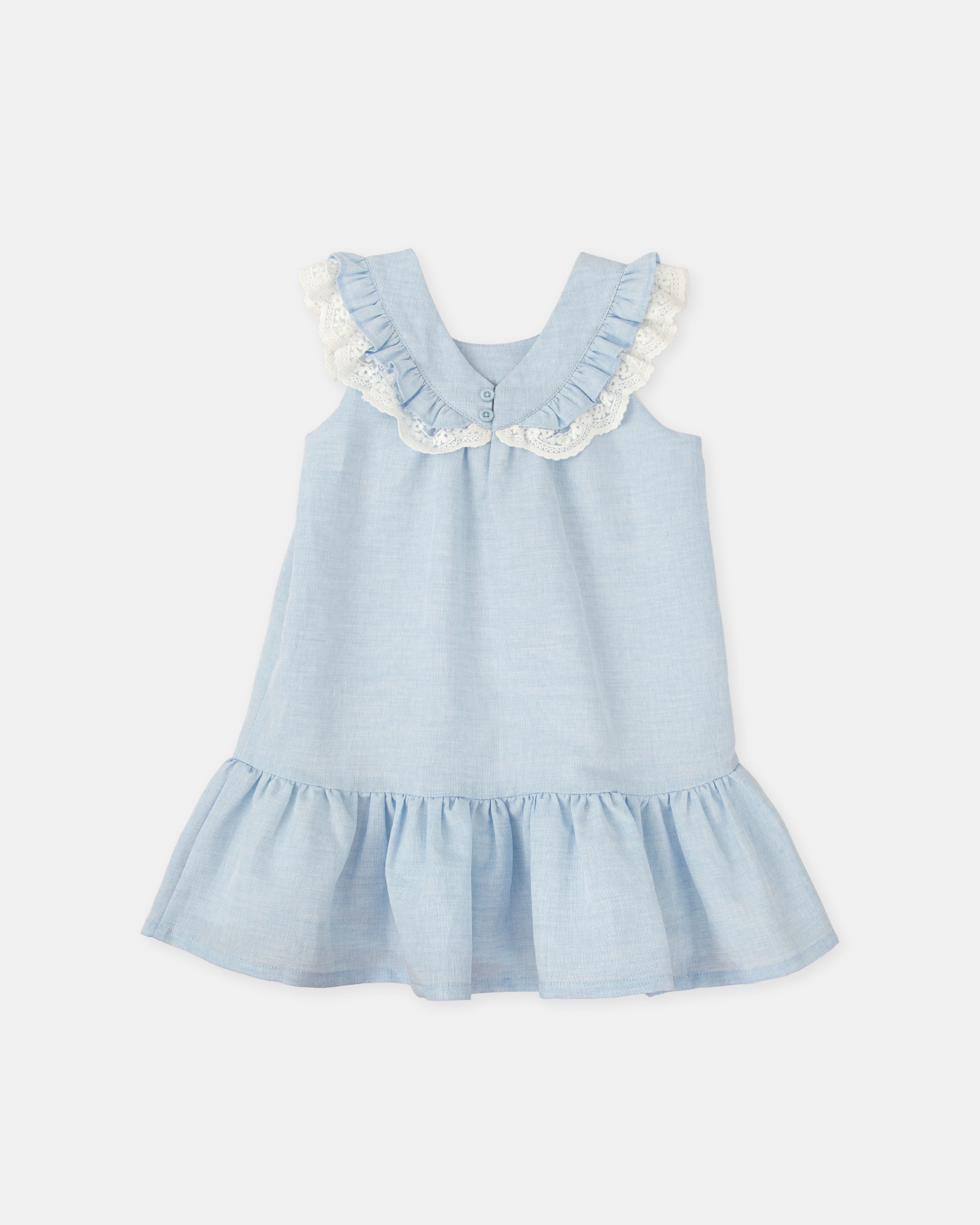Vestido sem Mangas Infantil Tutto Piccolo Azul-claro-4