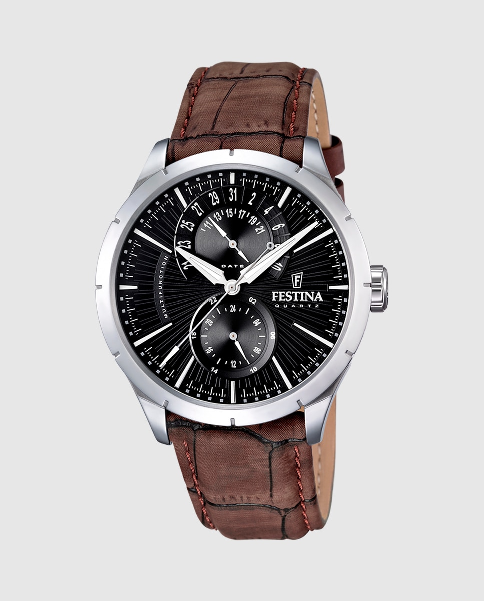 Imagem 0 de Relógio F16573/4 Retro de Pele em Castanho