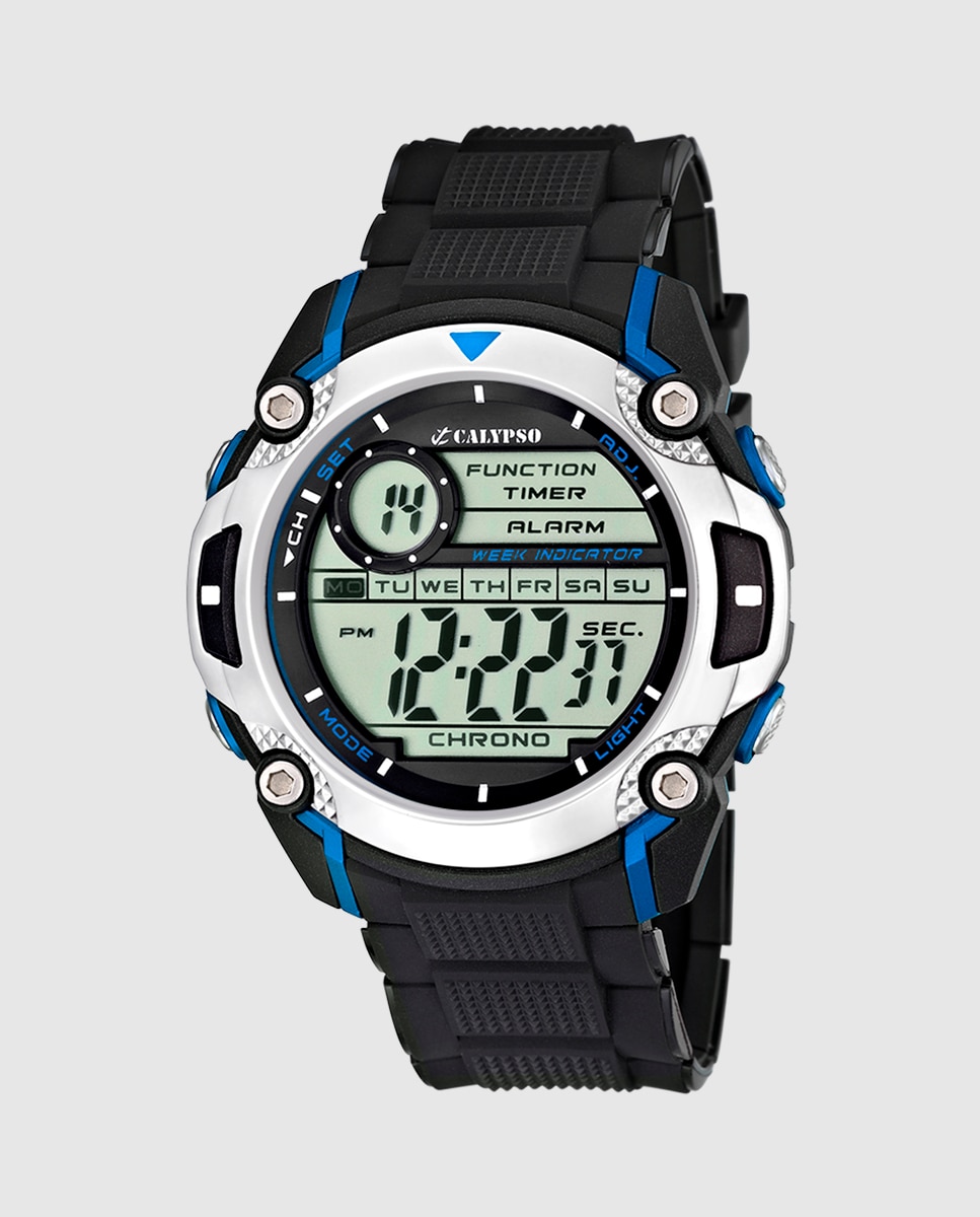 Imagem 0 de Relógio K5577/2 Digital For Man de Borracha em Preto