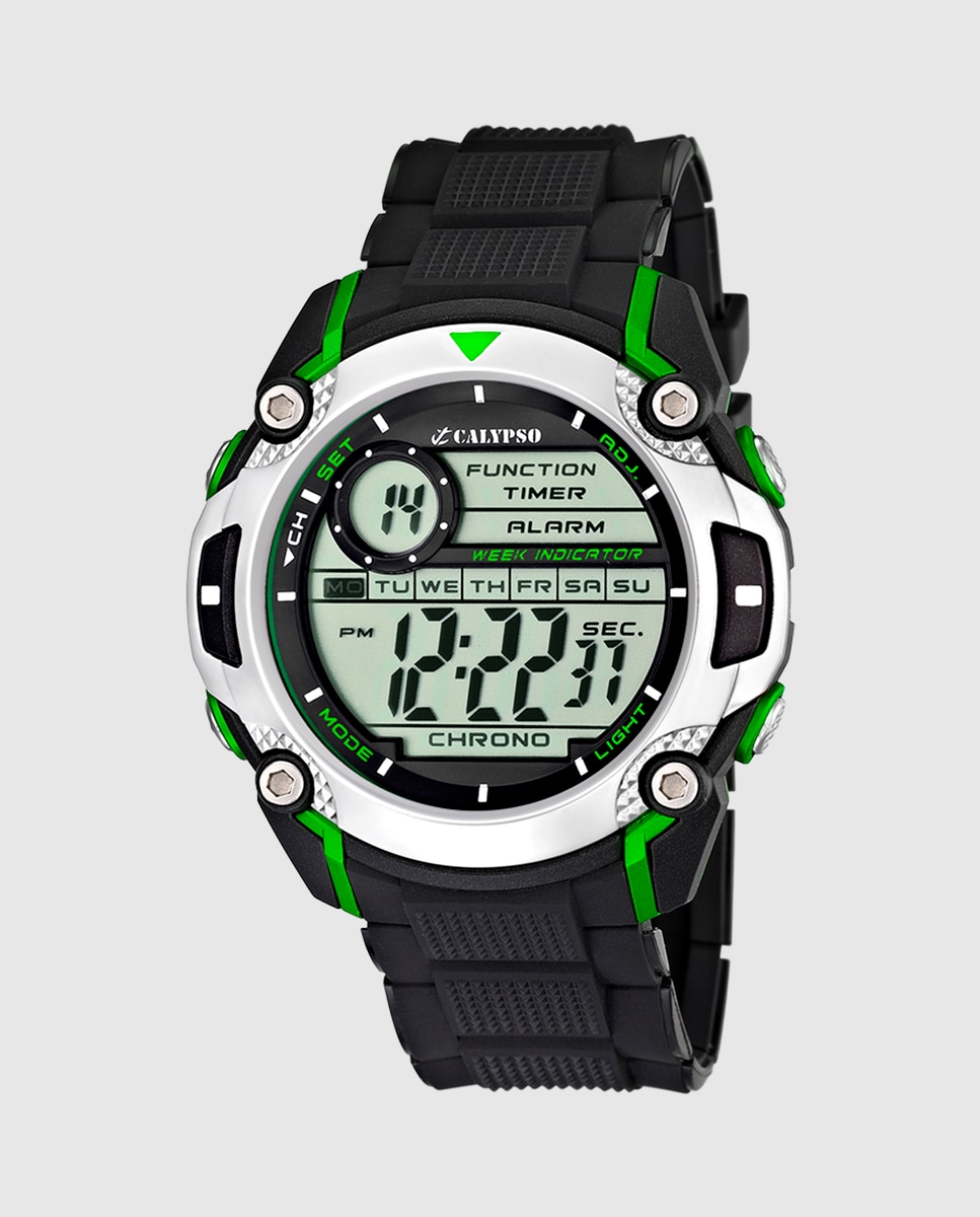 Imagem 0 de Relógio K5577/3 Digital For Man de Borracha em Preto