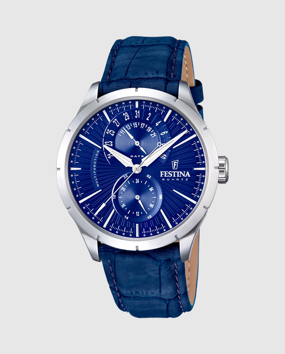 Imagem 0 de Relógio F16573/7 Retro de Pele em Azul