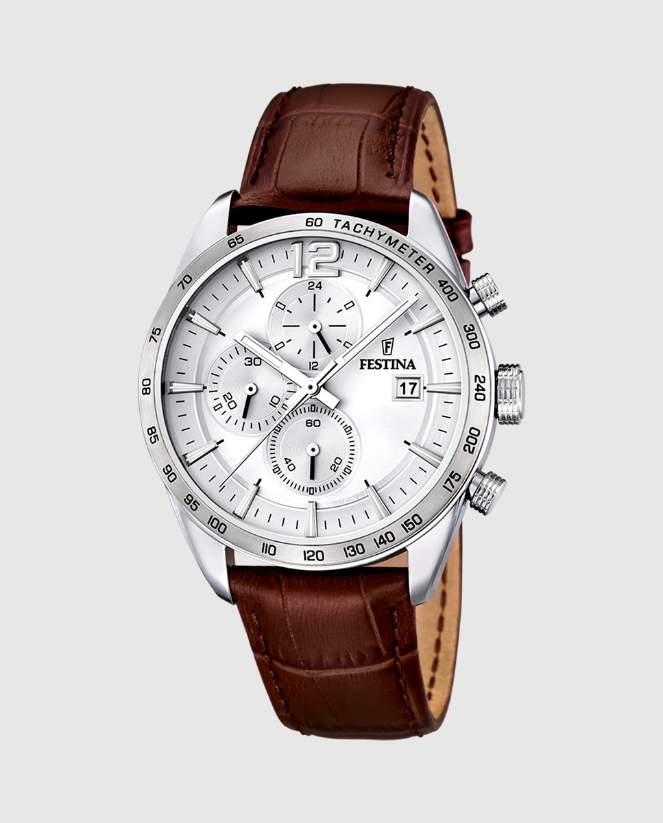 Relógio F16760/1 Timeless Chronograph de Pele em Castanho Castanho-1