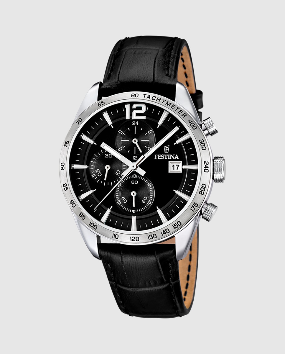 Relógio F16760/4 Timeless Chronograph de Pele em Preto Preto-1