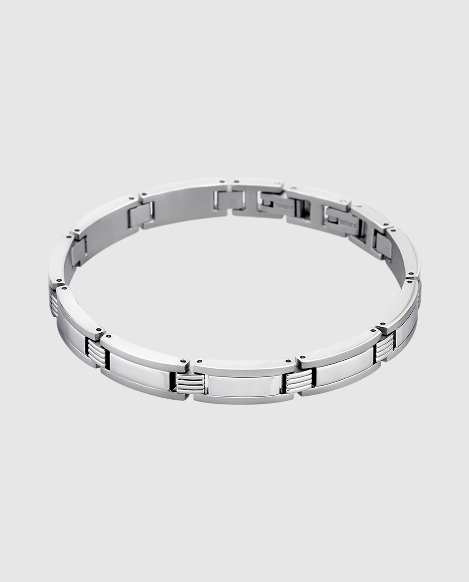 Pulseira Lotus Style Ls1589-2/1 Men In Black de Aço Inoxidável com Acabamento Brilhante Prateado-1