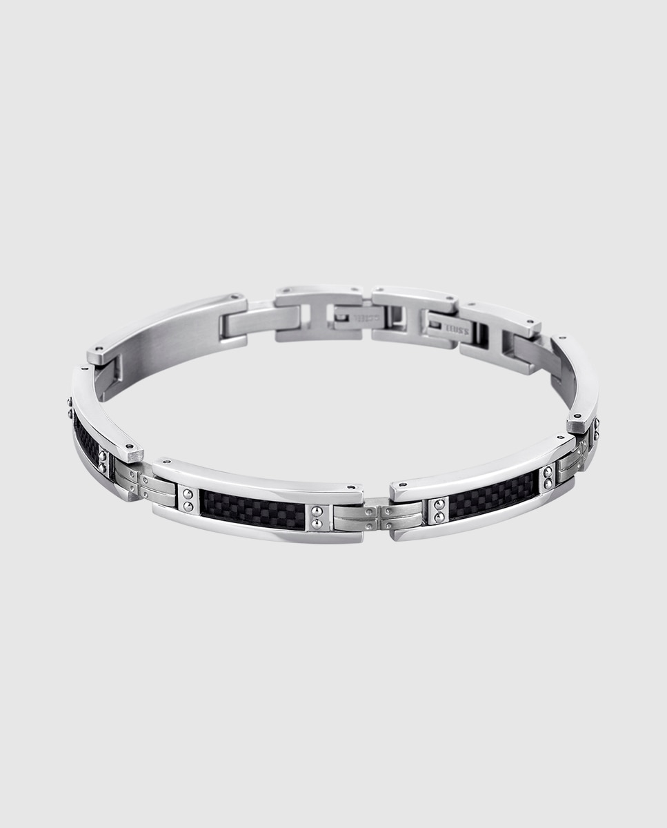 Pulseira Lotus Style Ls1650-2/1 Men In Black de Aço Inoxidável com Acabamento Brilhante Prateado-1