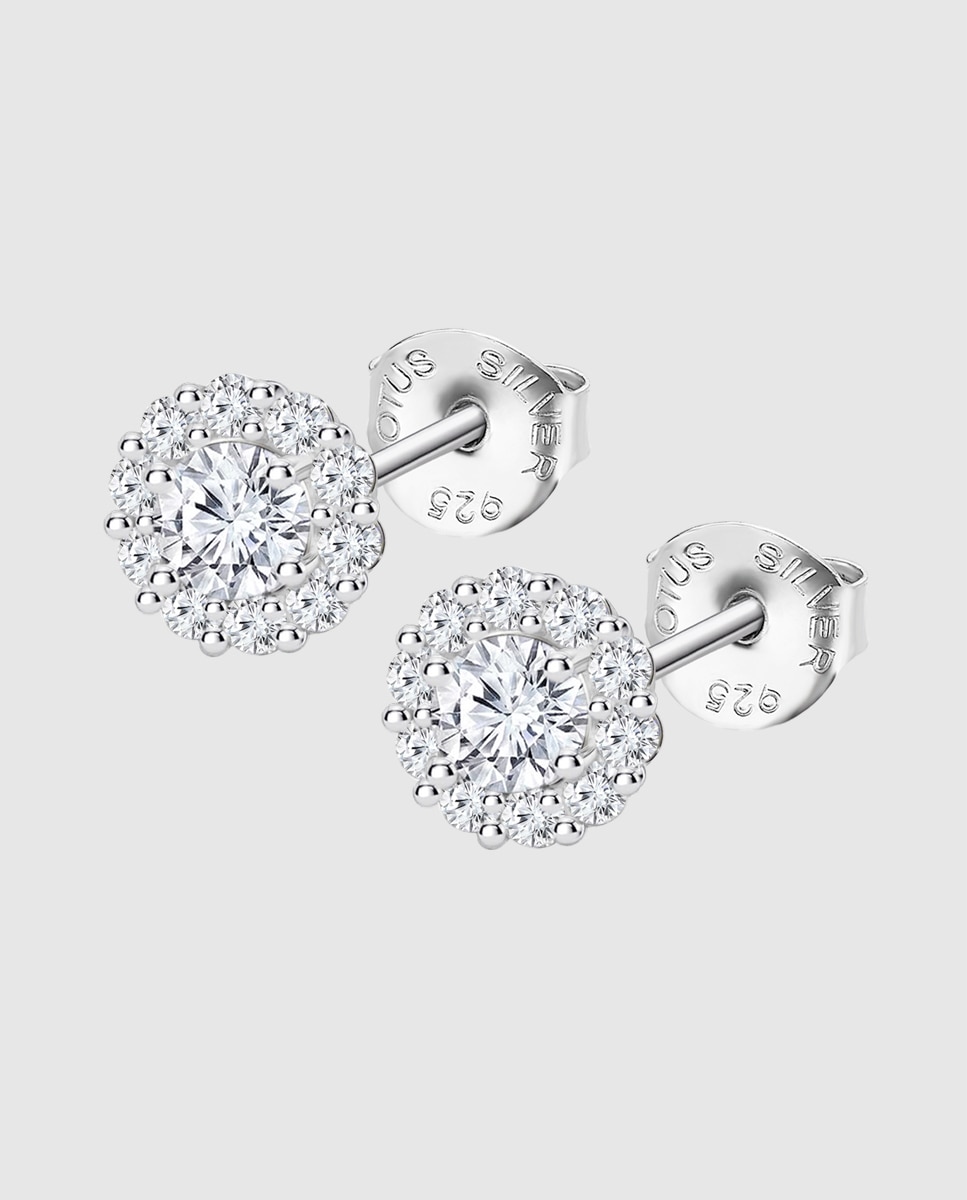 Brincos Lotus Silver Lp1290-4/1 Pure Essential de Prata com Acabamento Brilhante e Zircônias Branco-1