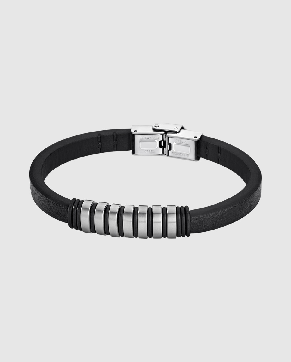 Pulseira Lotus Style Ls1827-2/1 Urban Man de Aço Inoxidável com Acabamento Brilhante Preto / Prata-1