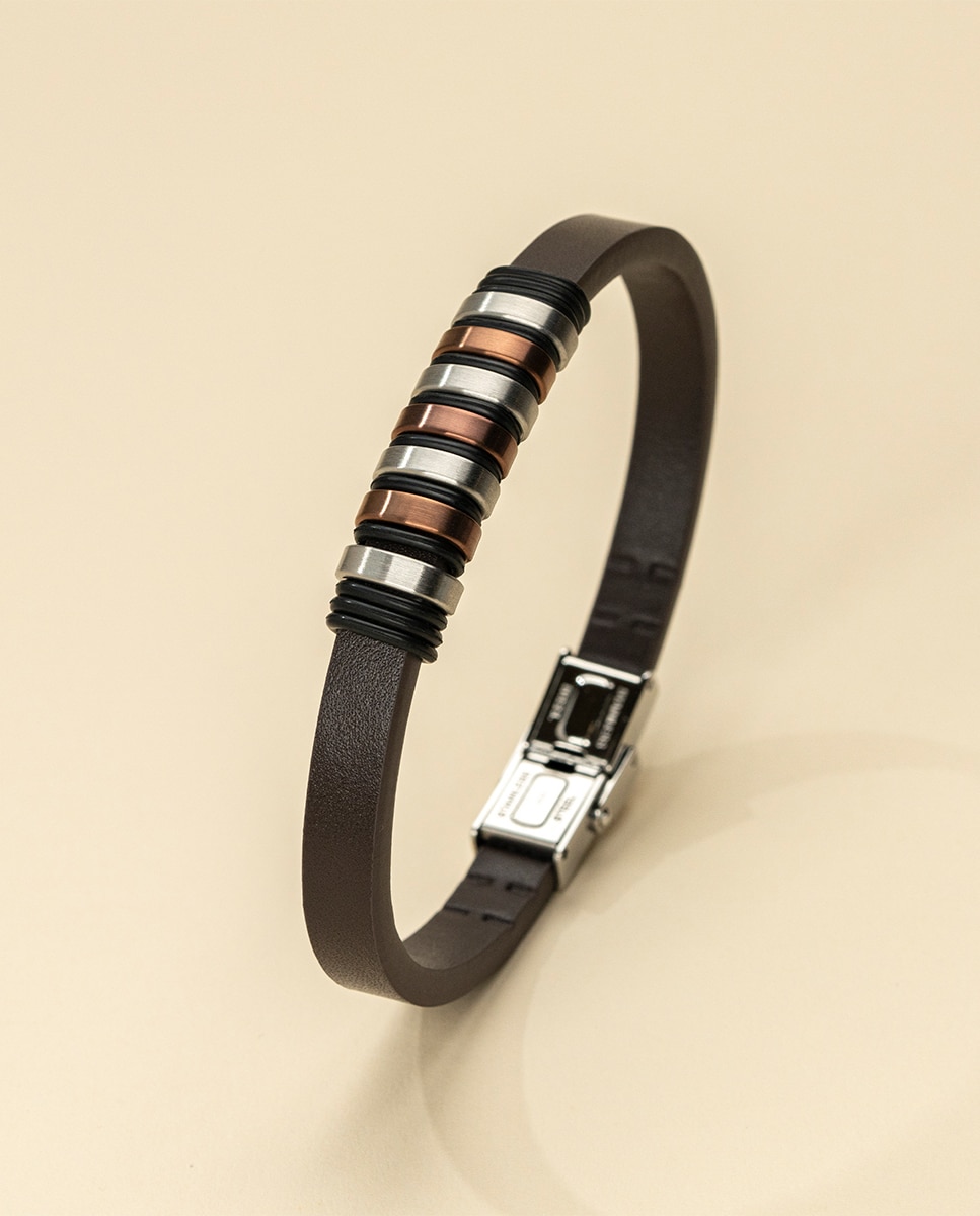 Pulseira Lotus Style Ls1827-2/3 Urban Man de Aço Inoxidável com Acabamento Brilhante Castanho-2
