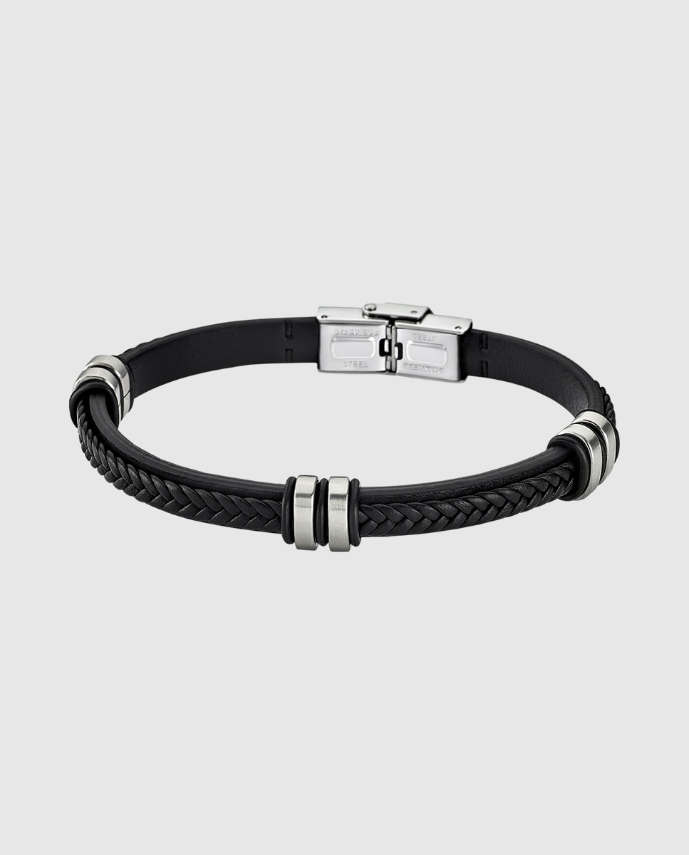 Pulseira Lotus Style Ls1829-2/1 Urban Man de Aço Inoxidável com Acabamento Brilhante Preto / Prata-1