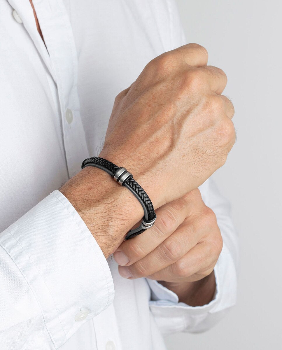 Pulseira Lotus Style Ls1829-2/4 Urban Man de Aço Inoxidável com Acabamento Brilhante Cinzento / Preto-2