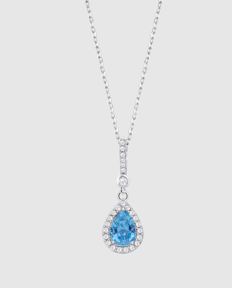 Colar Lotus Silver Lp1592-1/3 Pure Essential de Prata com Acabamento Brilhante Azul-1