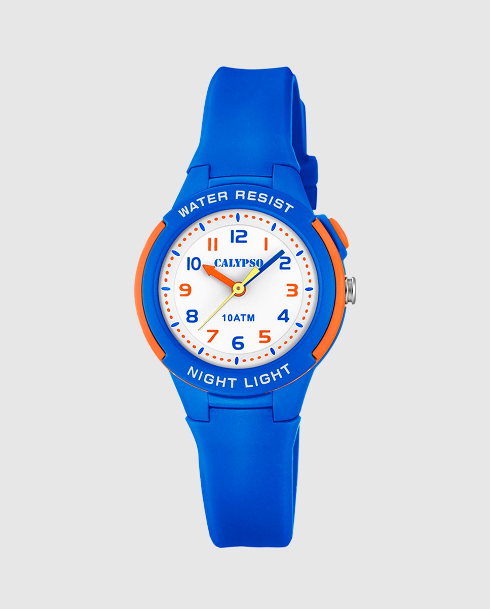 Relógio Infantil K6069/3 Sweet Time de Borracha em Azul Azul-1