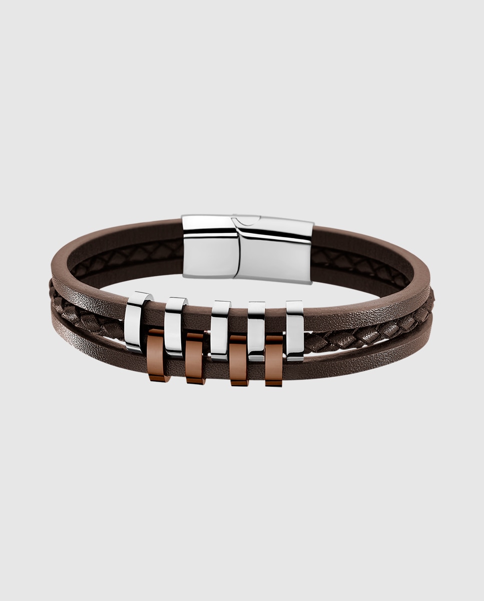 Pulseira Lotus Style Ls1838-2/3 Urban Man de Aço Inoxidável com Acabamento Brilhante Castanho-1