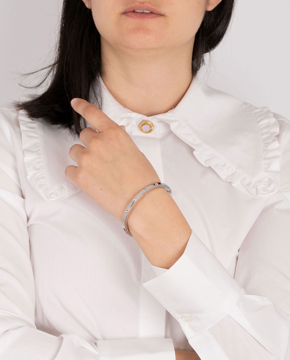 Pulseira Riviere Lotus Style Ls1846-2 1 Bliss de Aço Inoxidável com Acabamento Brilhante Prateado-2
