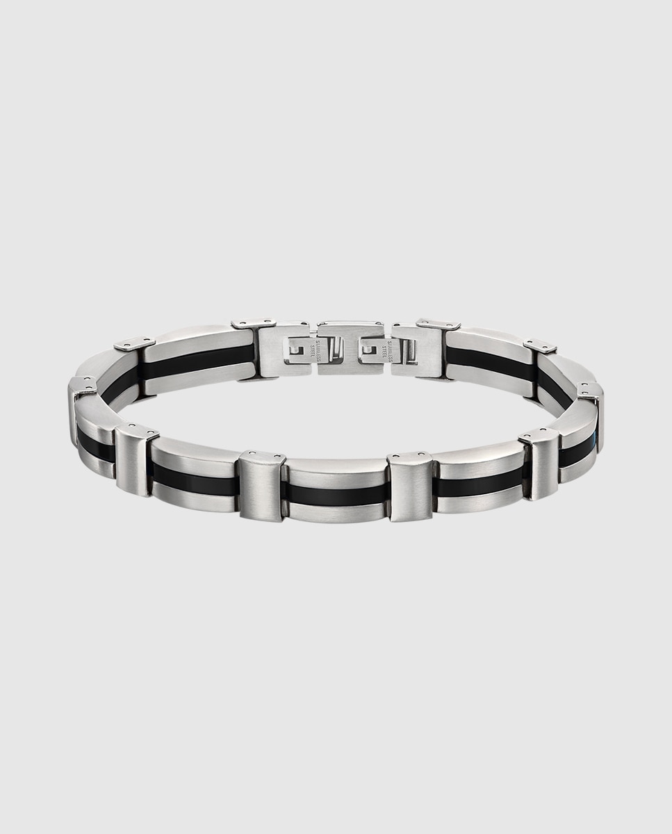 Pulseira Lotus Style Ls1876-2/2 Men In Black de Aço Inoxidável com Acabamento Brilhante Prateado-1