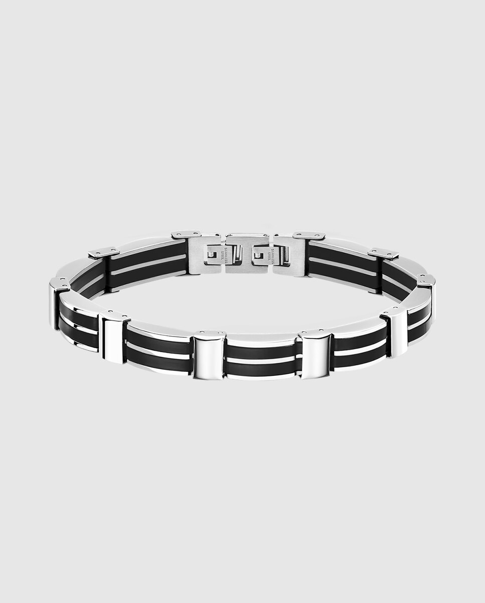 Pulseira Lotus Style Ls1878-2/3 Men In Black de Aço Inoxidável com Acabamento Brilhante Preto / Prata-1