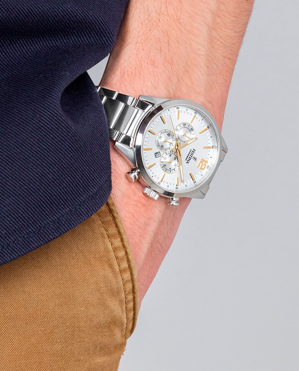 Relógio F20343/1 Timeless Chronograph de Aço Prateado Prata-3