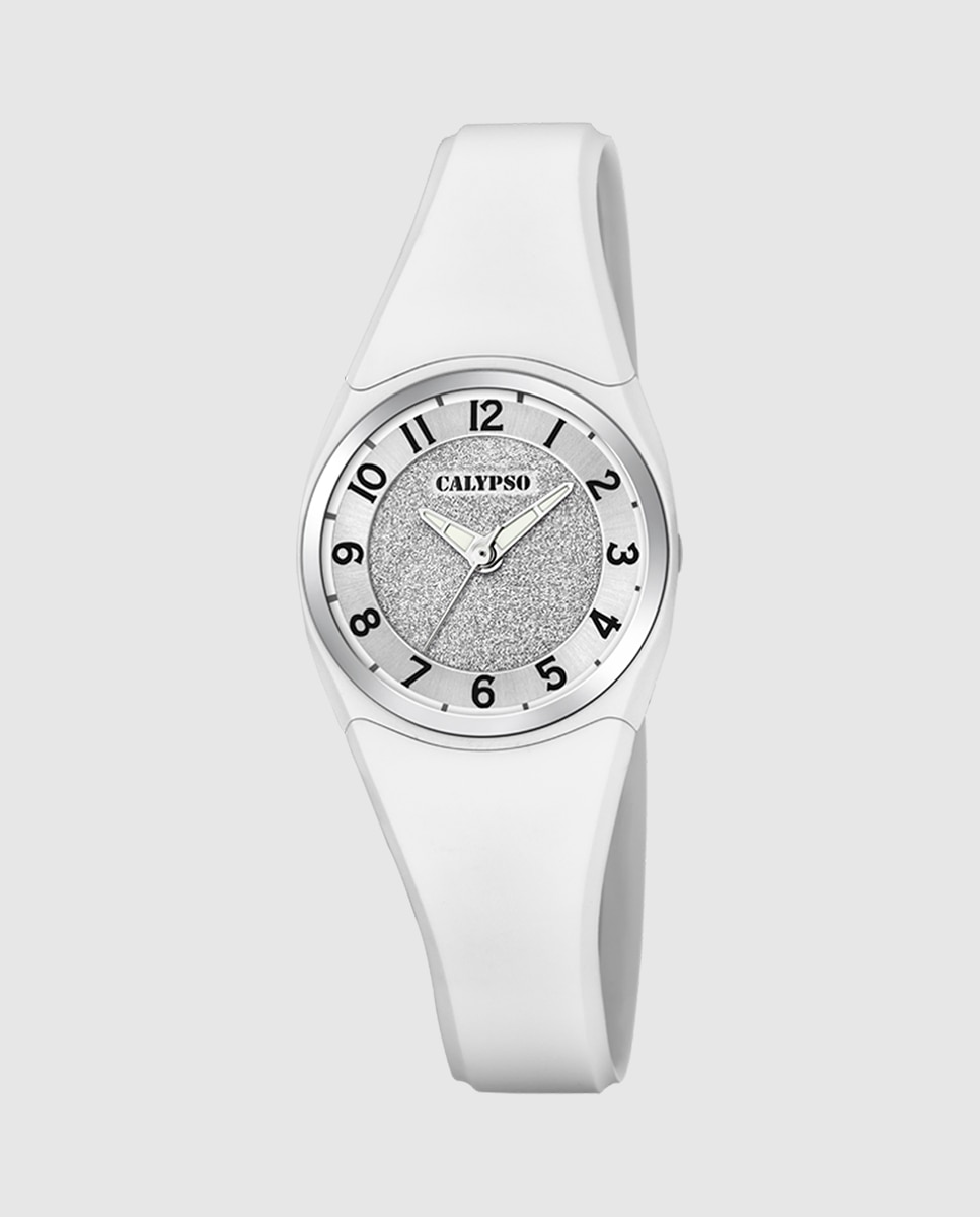 Relógio K5752/1 Trendy de Borracha em Branco Branco-1