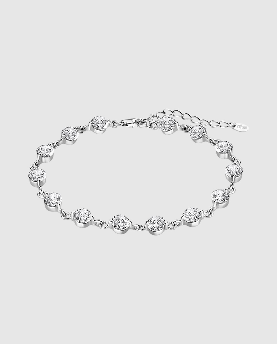 Pulseira Tennis Lotus Silver Lp1788-2 1 Pure Essential de Prata com Acabamento Brilhante e Zirconita Branco-1